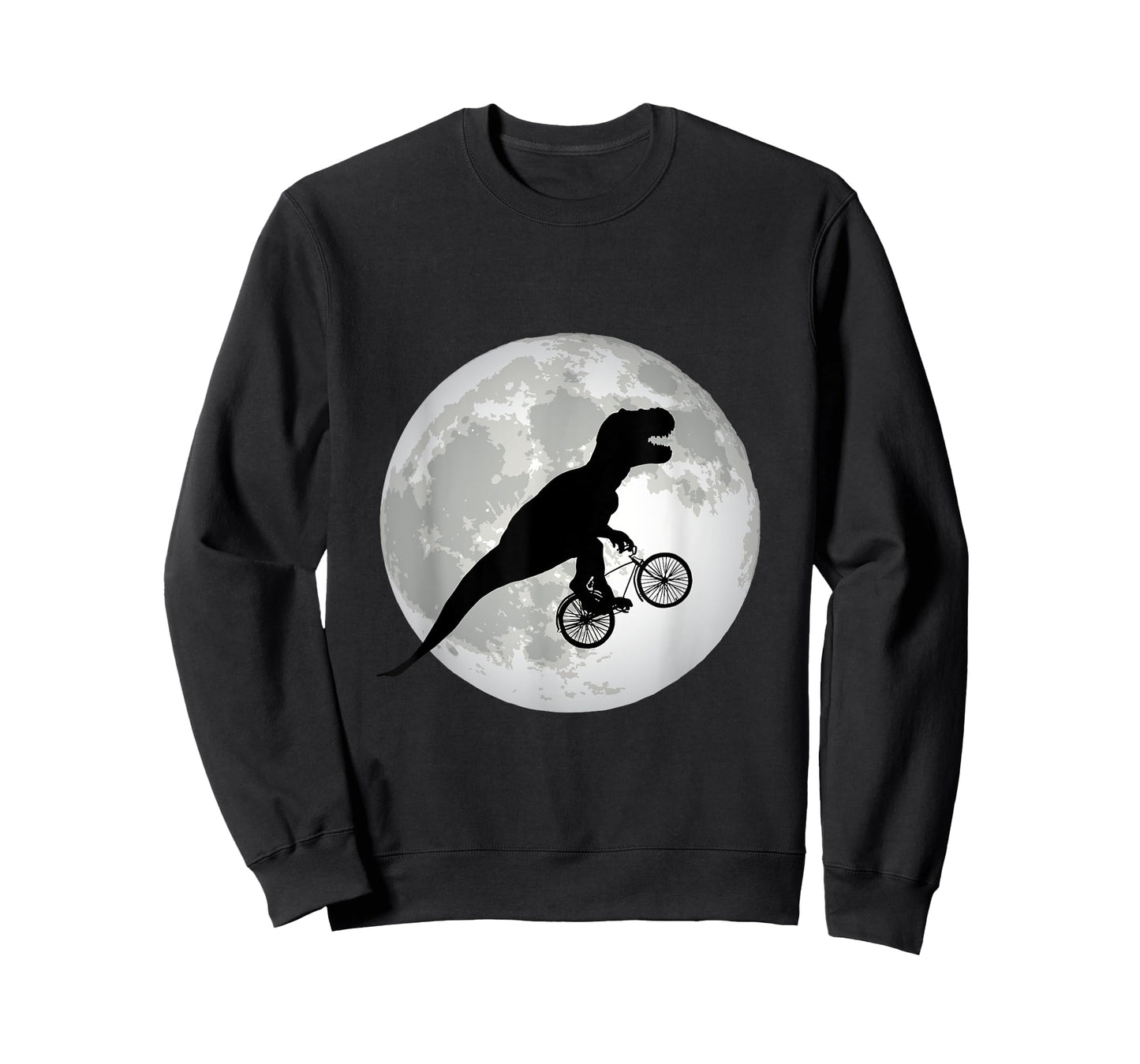 T-Rex Cycling Over The Moon, Trex on Bike, Funny Dinosaur T-Shirt