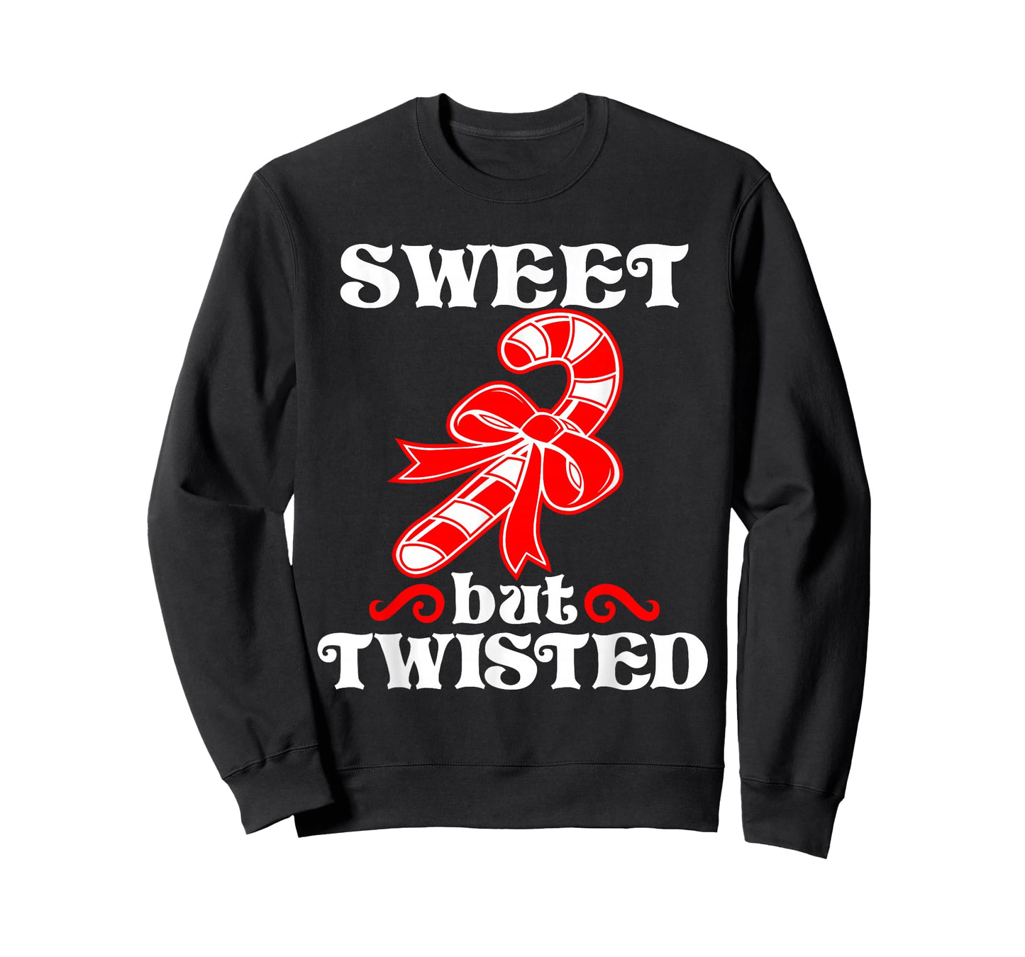 Candy Cane Sweet But Twisted Funny Christmas Short Sleeve T-Shirt