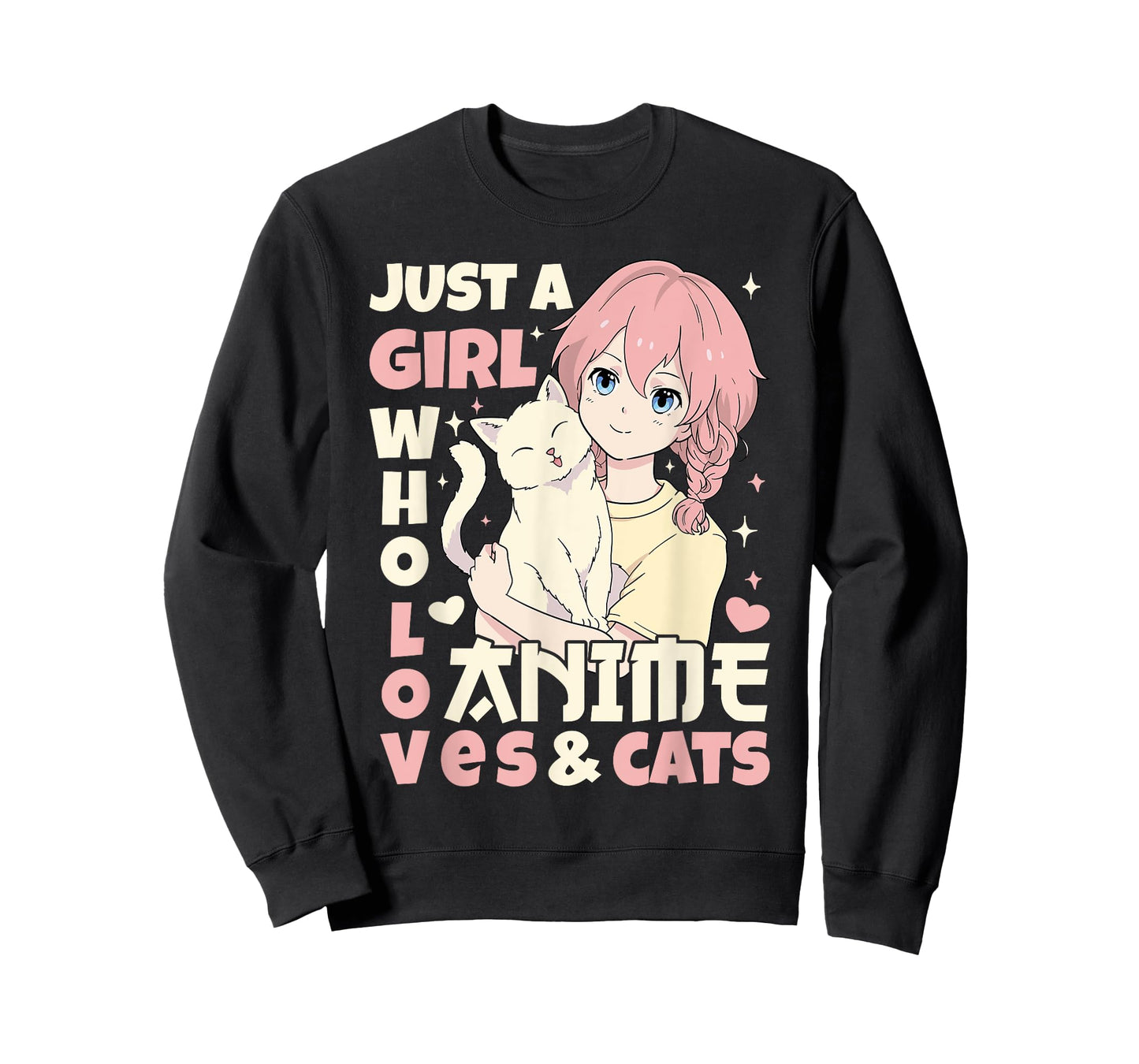 Just A Girl Who Loves Anime & Cats Teen Anime Girl Cat Lover T-Shirt