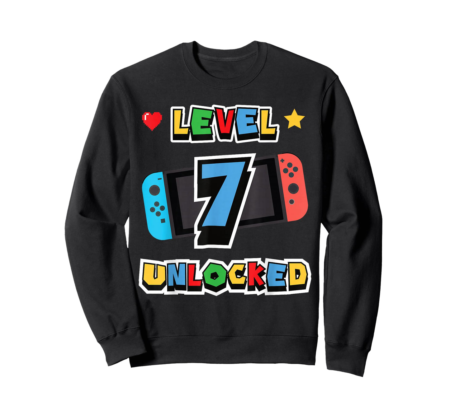 Level 7 Unlocked 7th Birthday Kids Video Game 7 Years Old T-Shirt