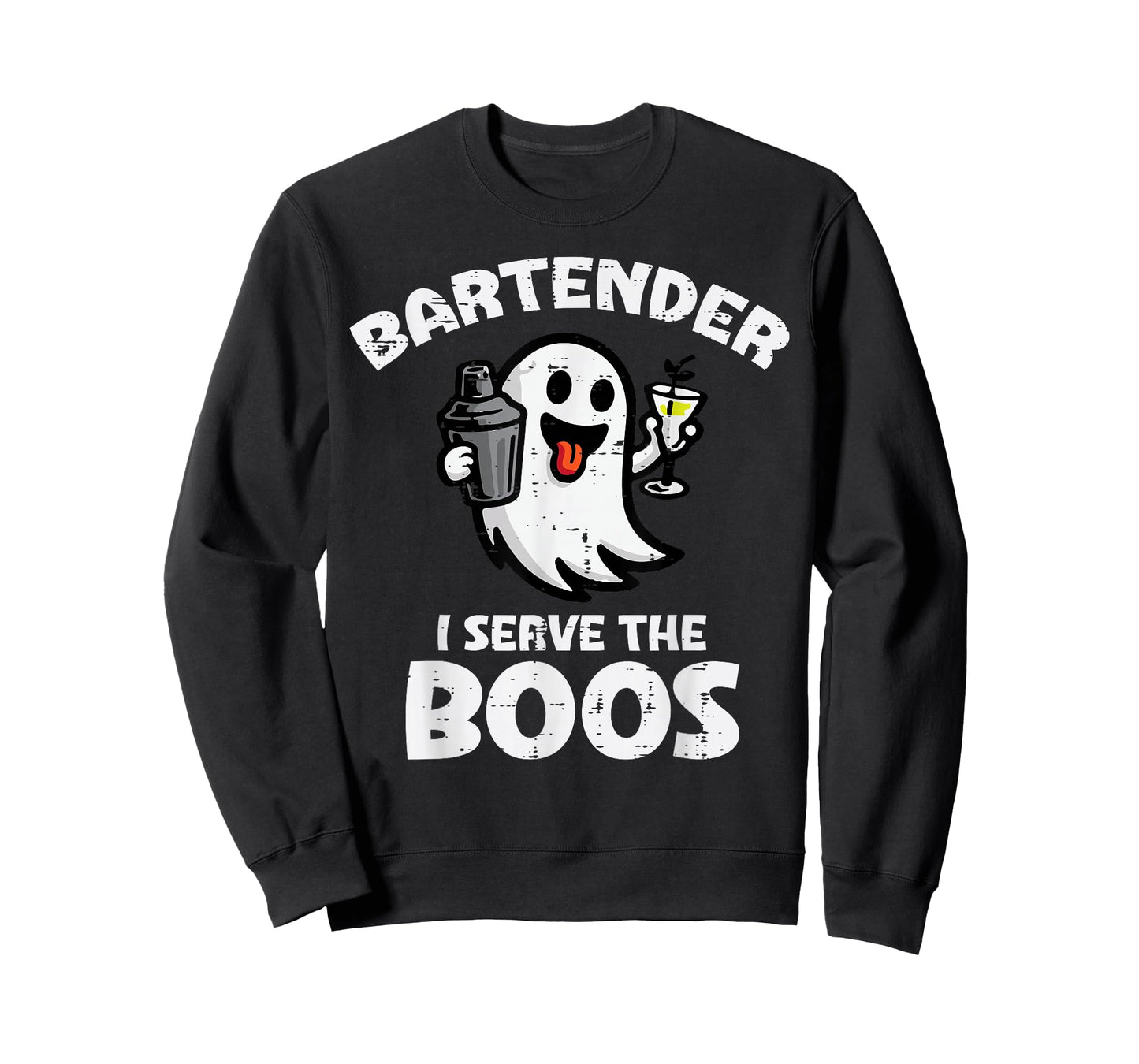 Halloween Bartender Ghost Serve Boos Funny Costume Men Women T-Shirt