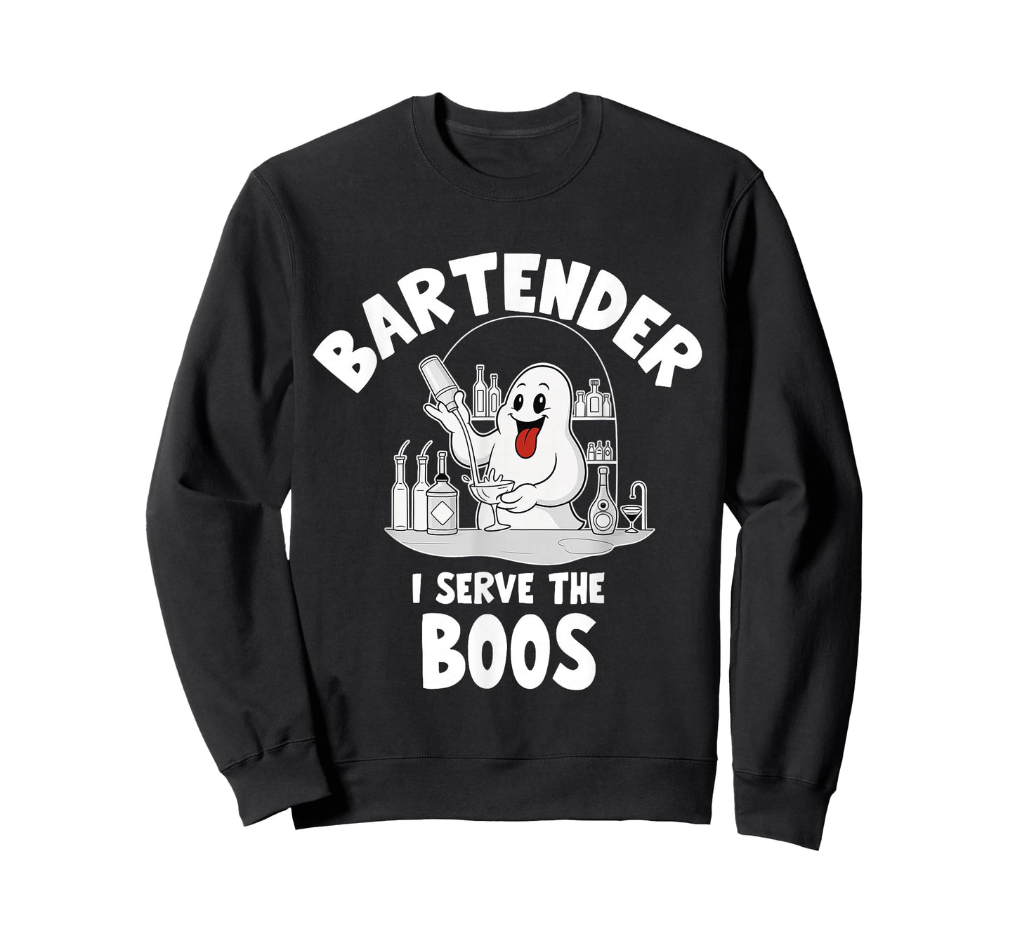 Bartender Halloween Costume I Serve The Boos Men Women T-Shirt