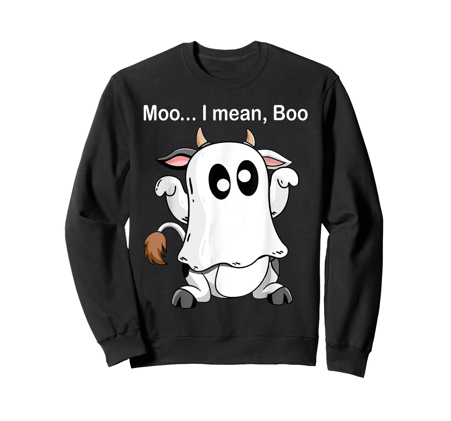 Ghost Cow Moo I Mean Boo Halloween Outfit Funny Cow Lover T-Shirt