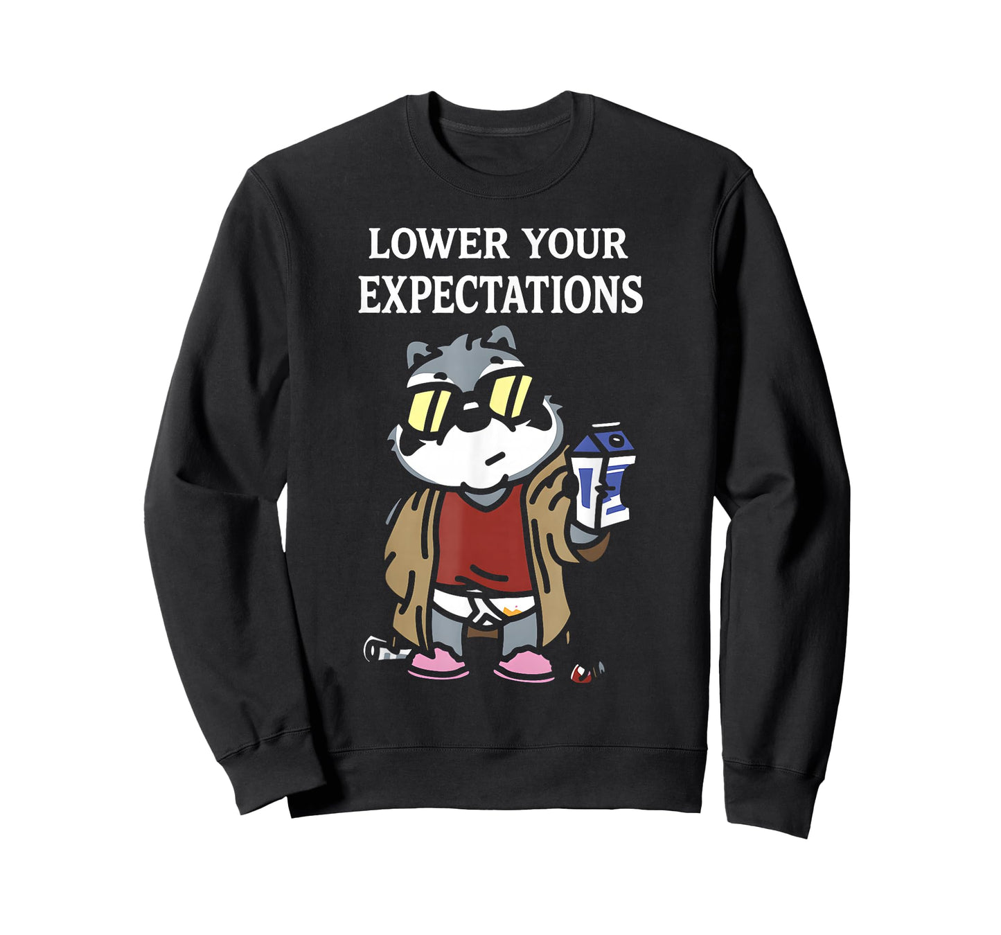 Lower Your Expectations Funny Cartoon Sarcasm T-Shirt