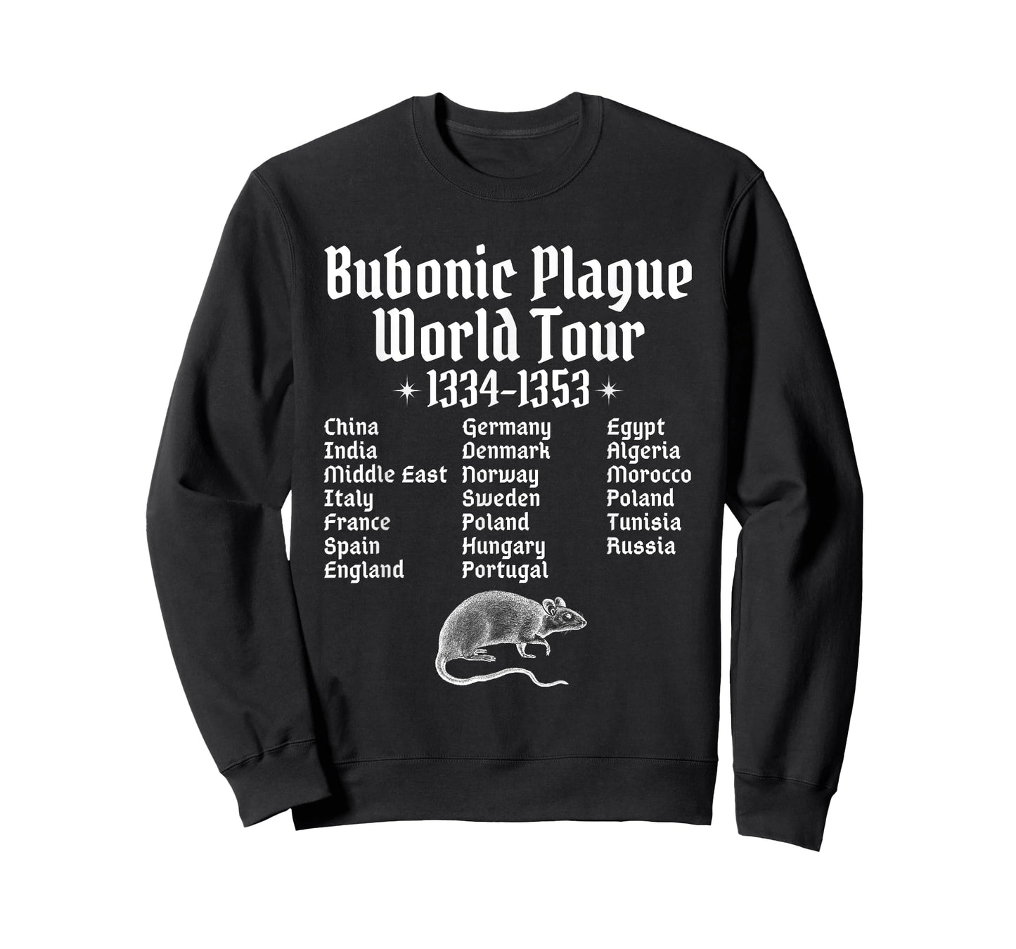 Bubonic Plague World Tour Funny Europe History Humor Rat T-Shirt