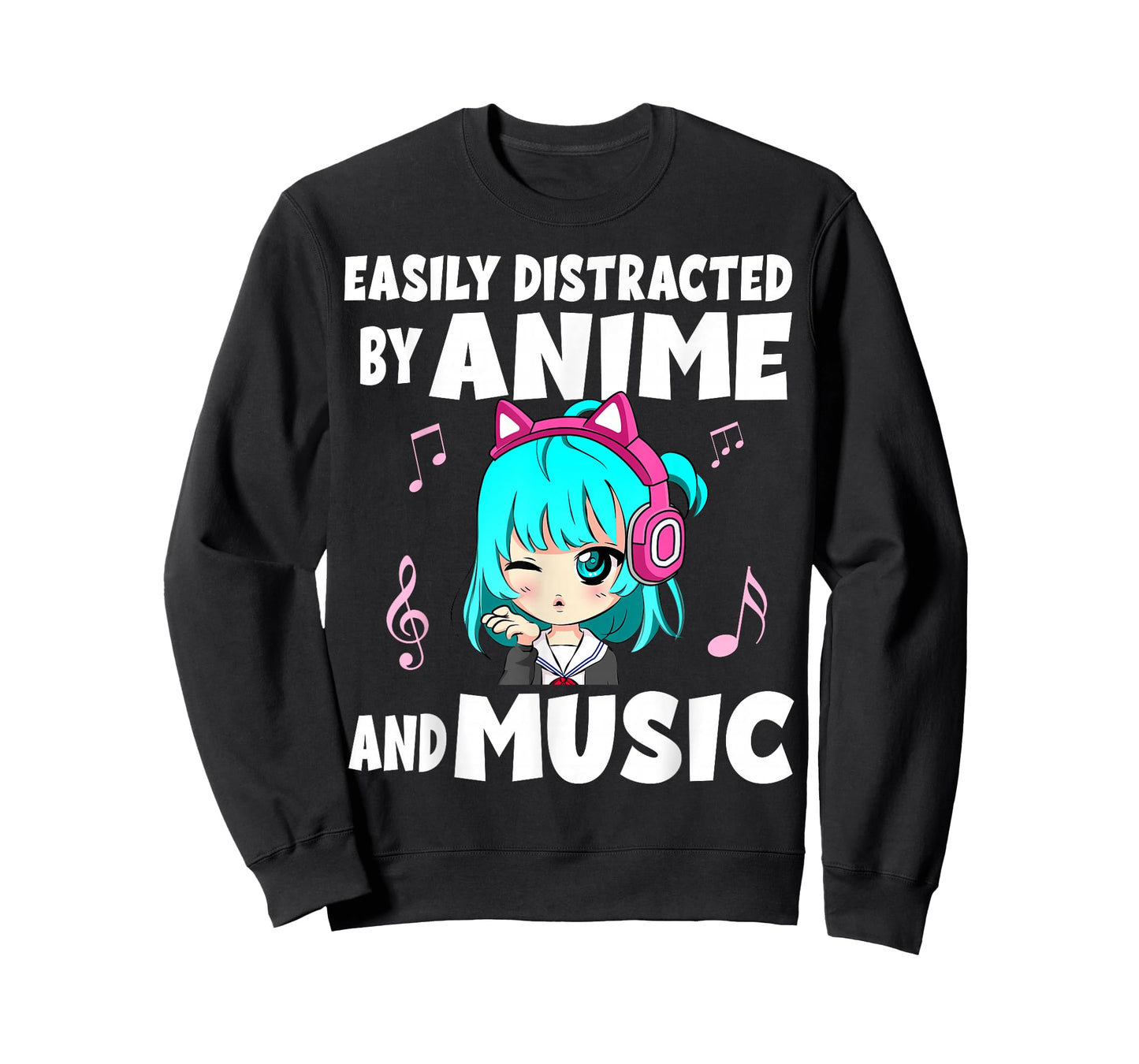Funny Anime and Music Girl for Teen Chibi Graphic Anime Girl T-Shirt