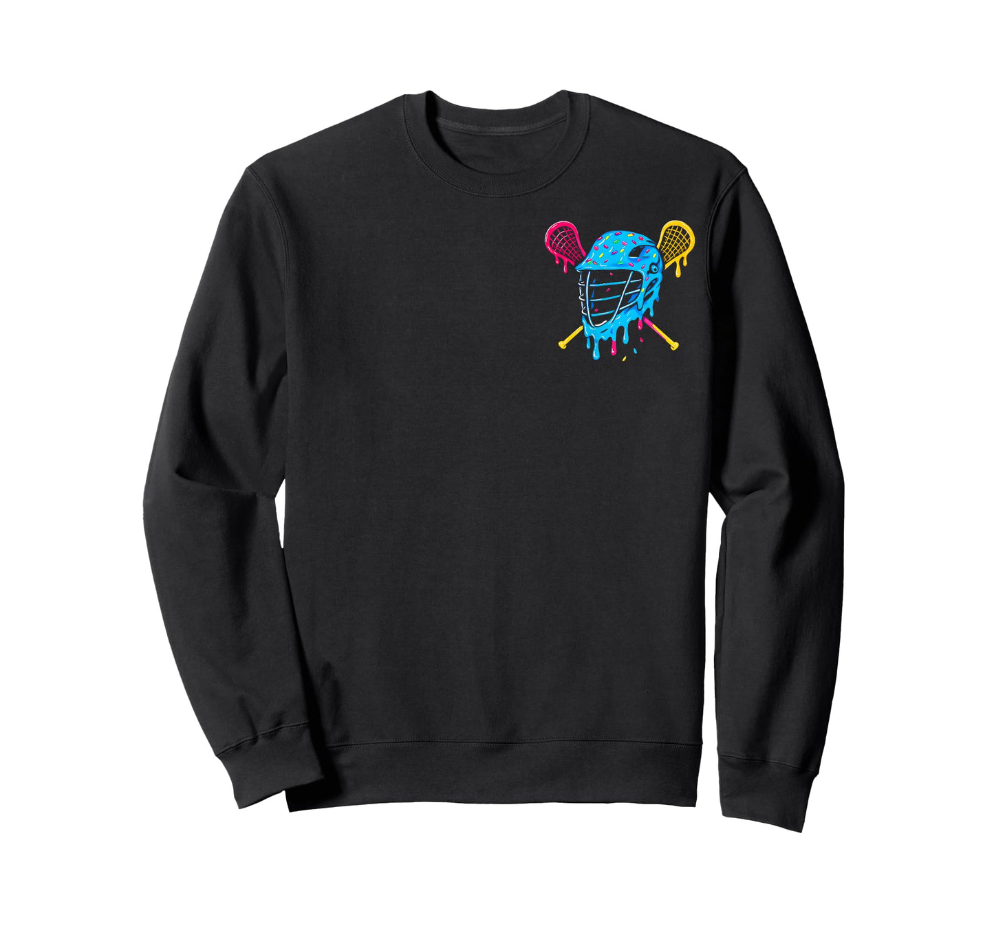 Lacrosse Ice Cream Drip Lax Boys Helmet Stick Youth (2Sides) T-Shirt