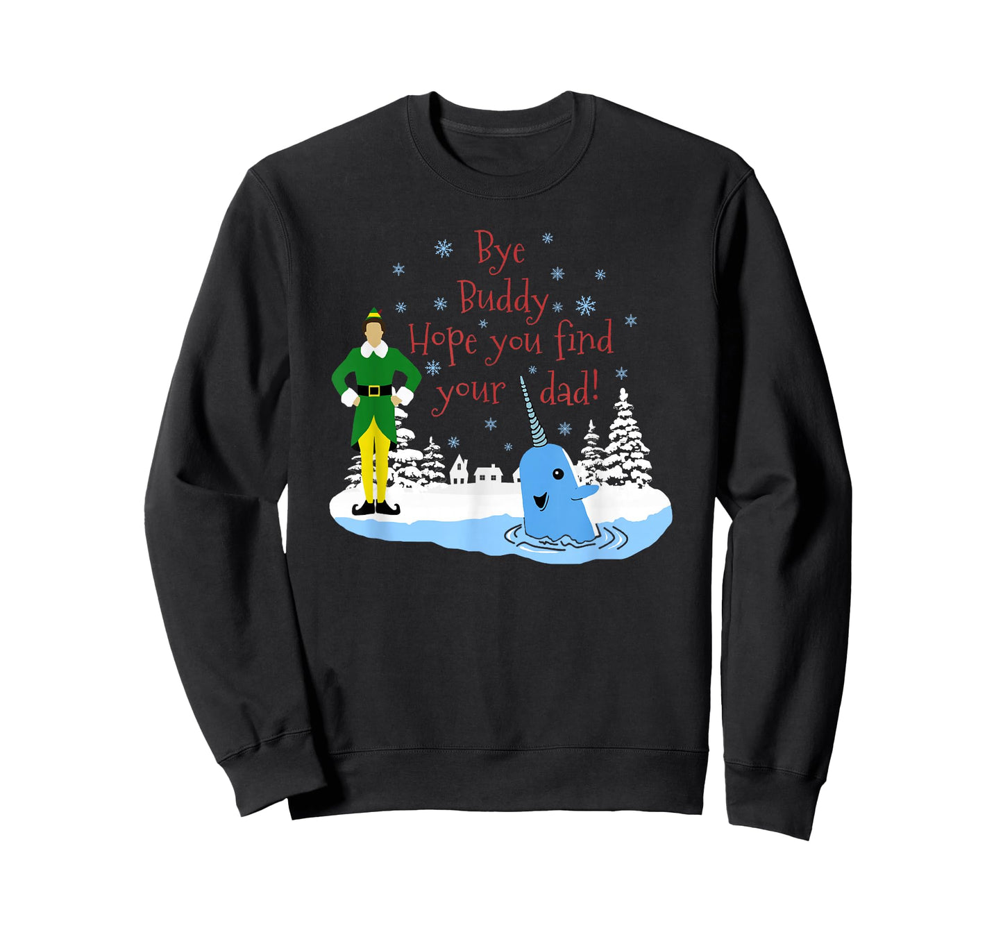 Happier Holidays Unisex-Kids Christmas Narwhal Elf T-Shirt