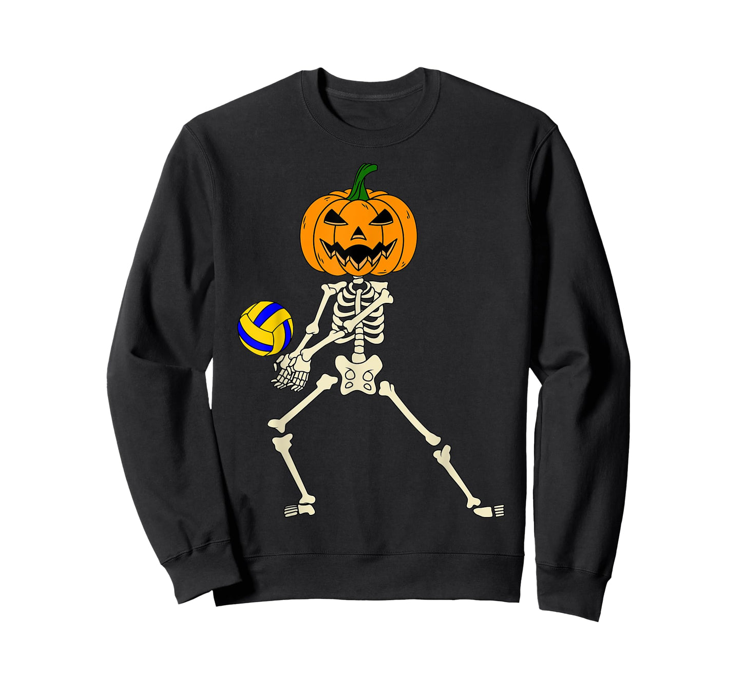Halloween Volleyball Skeleton Player Retro Vintage Sport T-Shirt