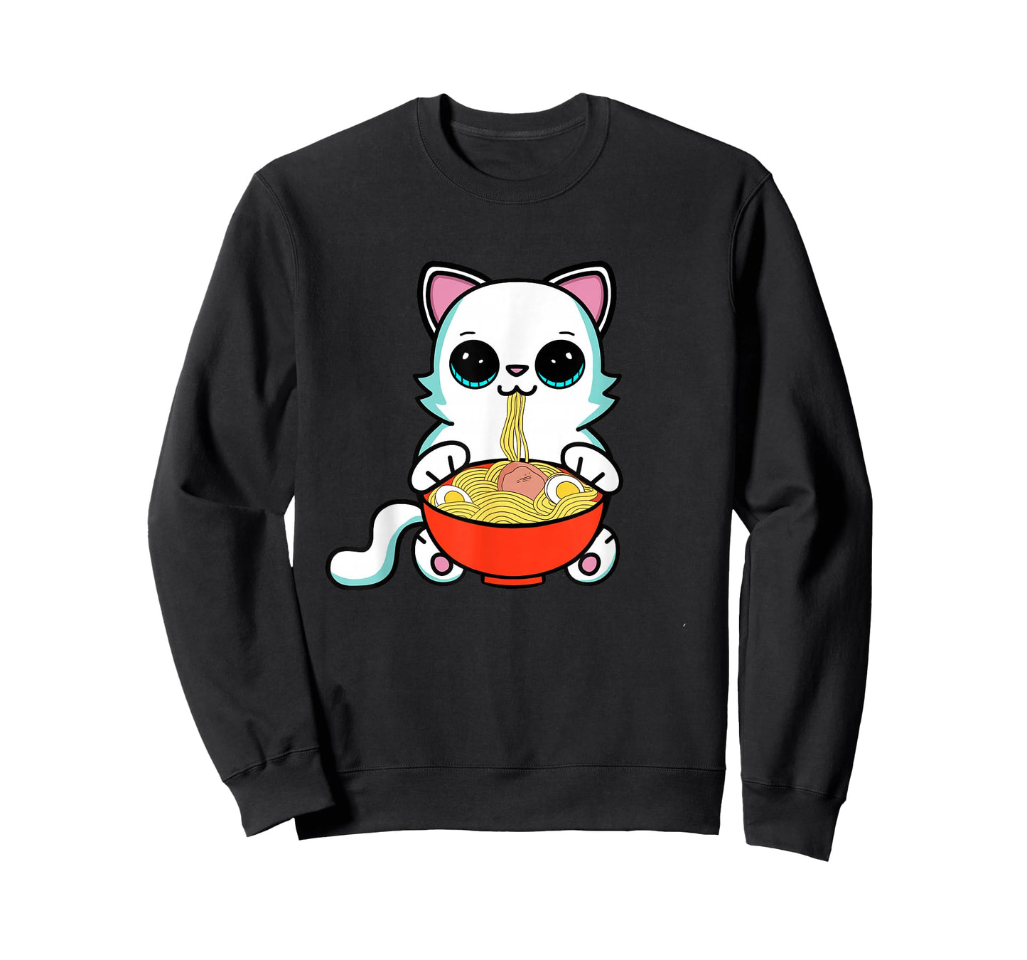 Ramen Cat Kawaii Anime Neko Cat Eating Japanese Noodles T-Shirt