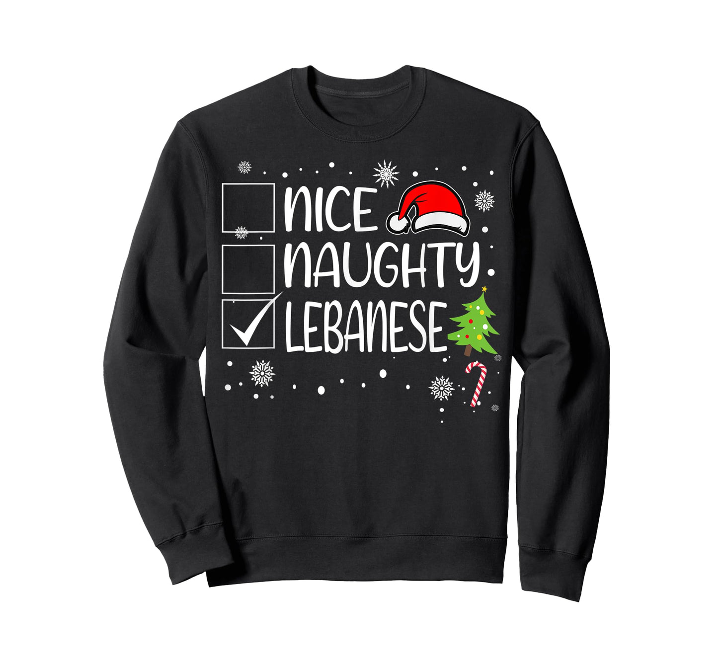 Nice Naughty Lebanese Christmas Naughty Family Group Xmas T-Shirt