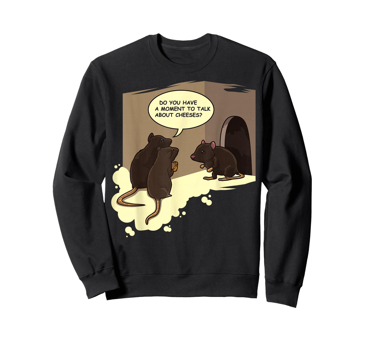 Funny Jesus Worship Cartoon Pun - Rats "Talk About Cheeses" T-Shirt