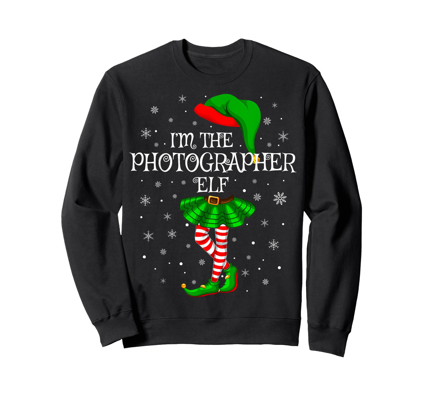 Photographer Elf Christmas Matching Family Women Girls Elf T-Shirt