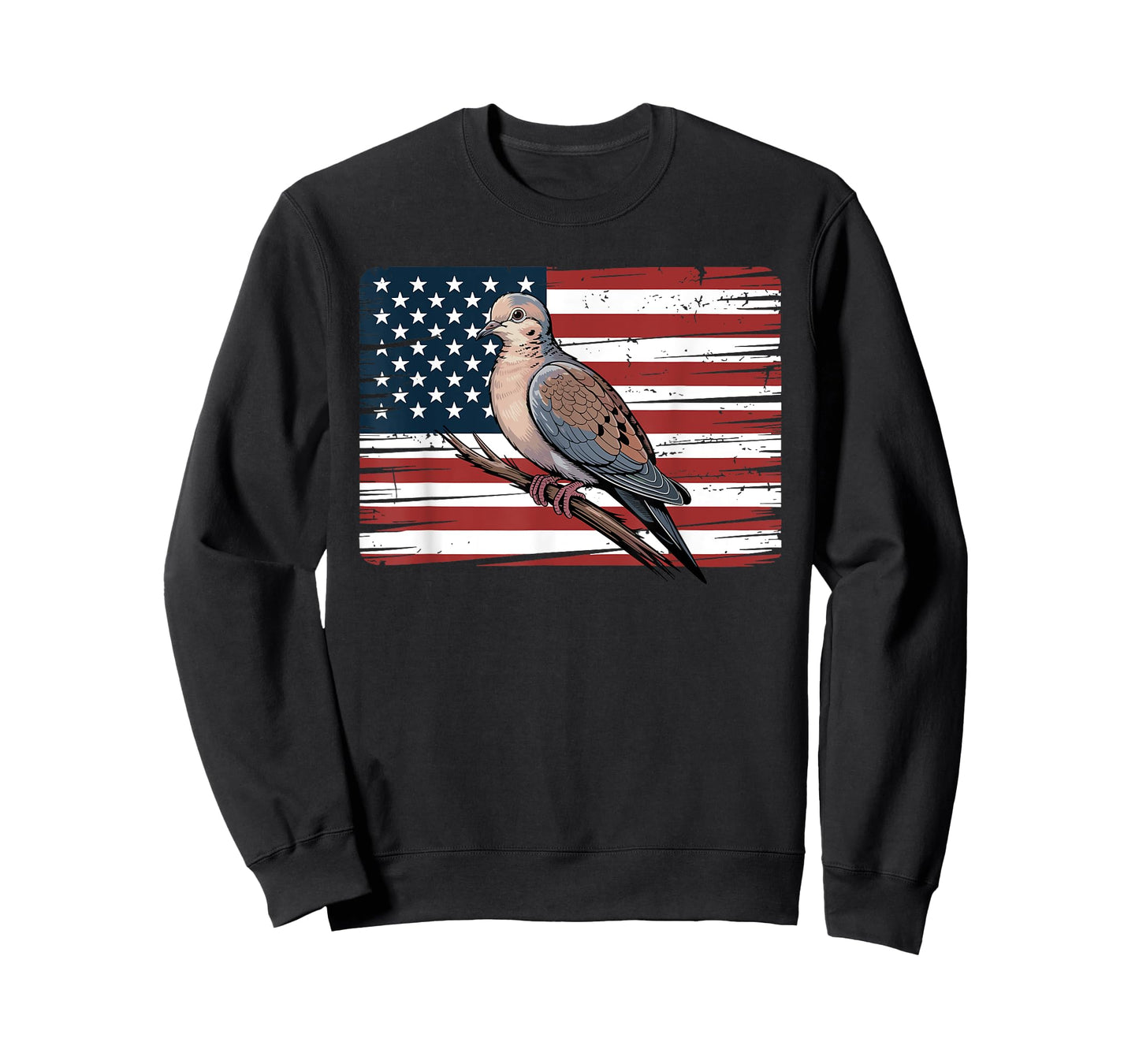Mourning Dove Bird Lover Bird Watching USA American Flag T-Shirt