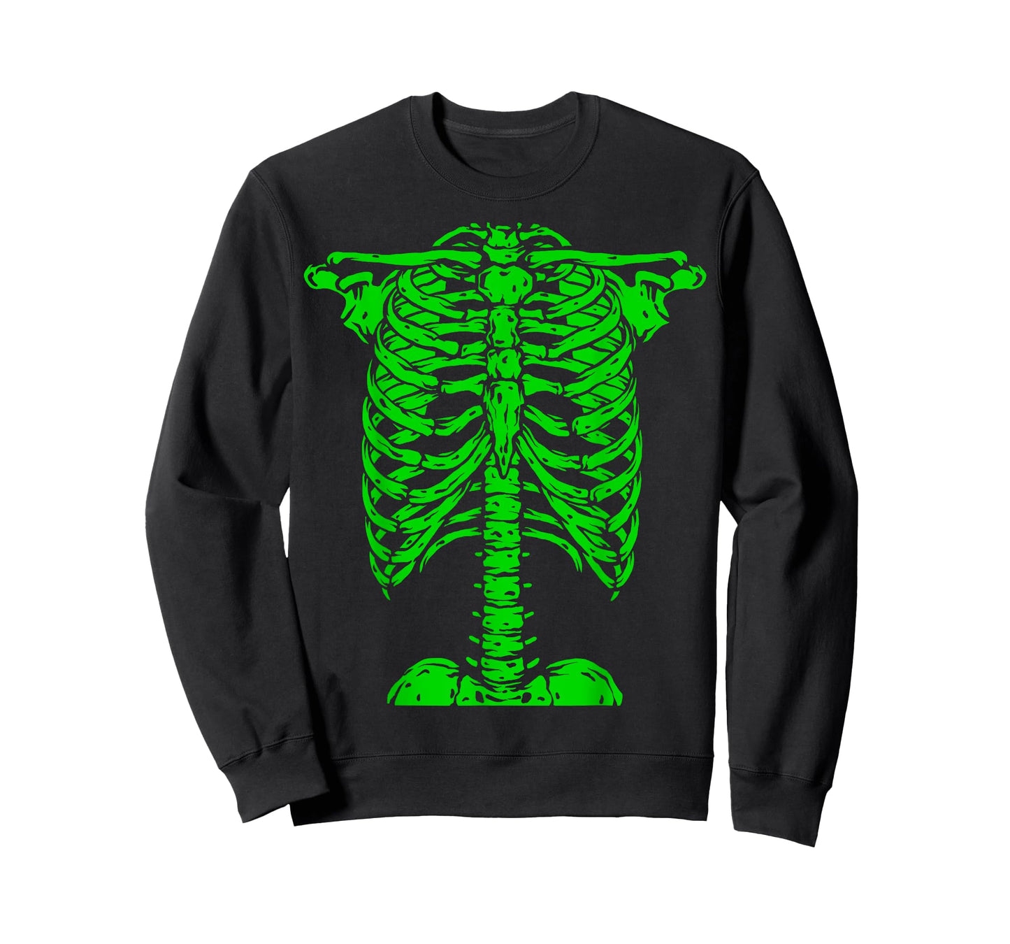 Skeleton Green Rib Cage Bone Costume Halloween Graphic X-Ray T-Shirt