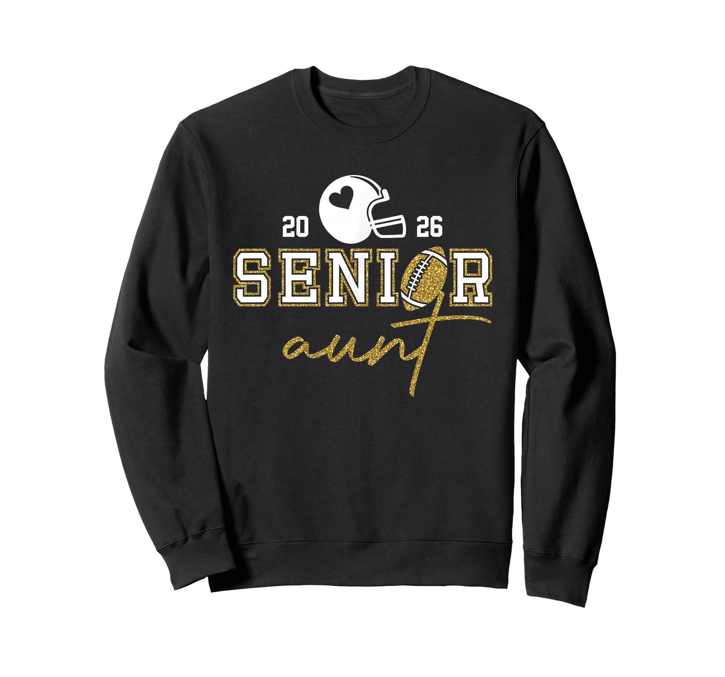 Senior Aunt Graduation Football Class of 2026 Family T-Shirt
