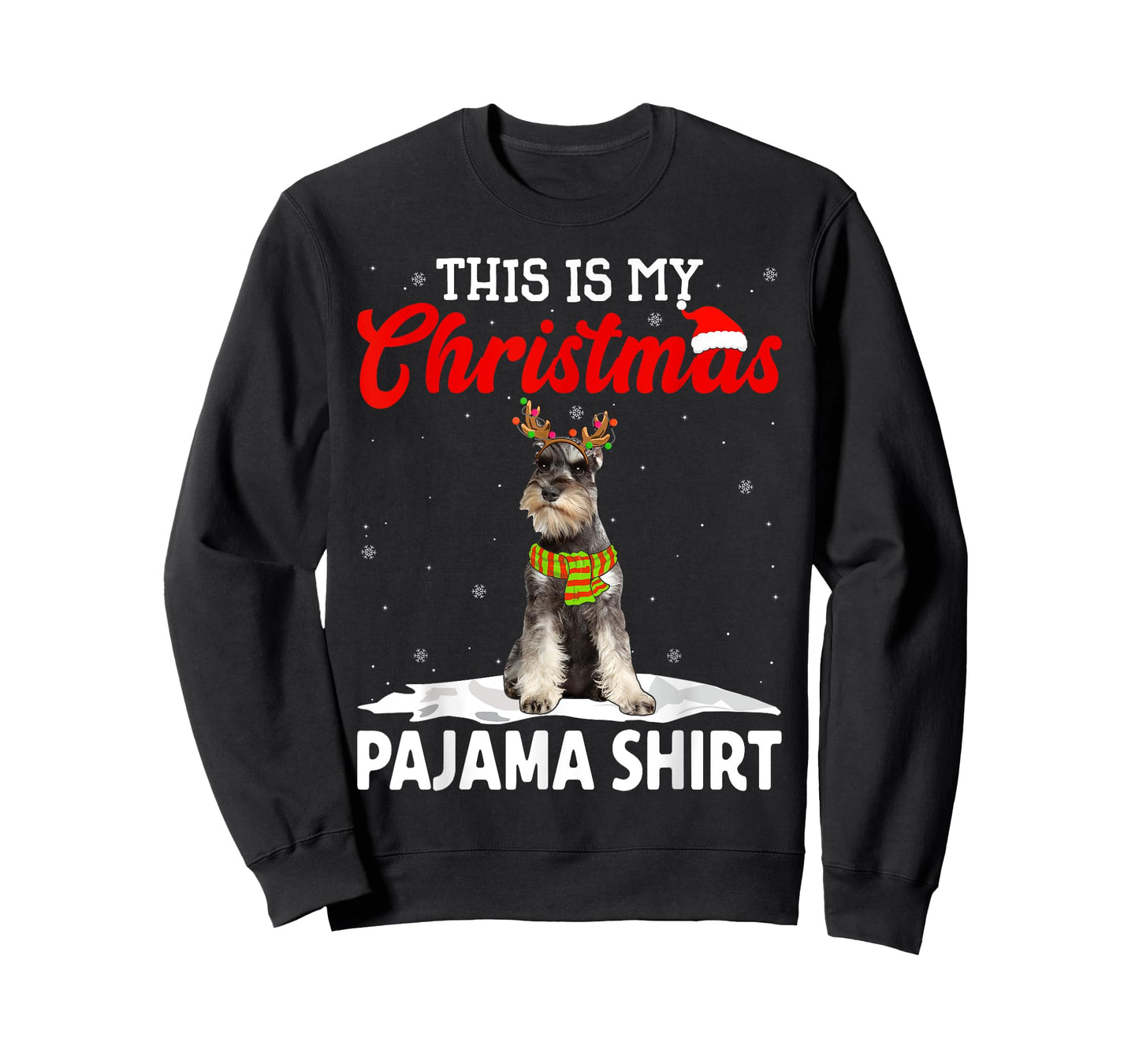 This Is My Christmas Pajama Shirt Schnauzer Dog T-Shirt for Men Women Kids