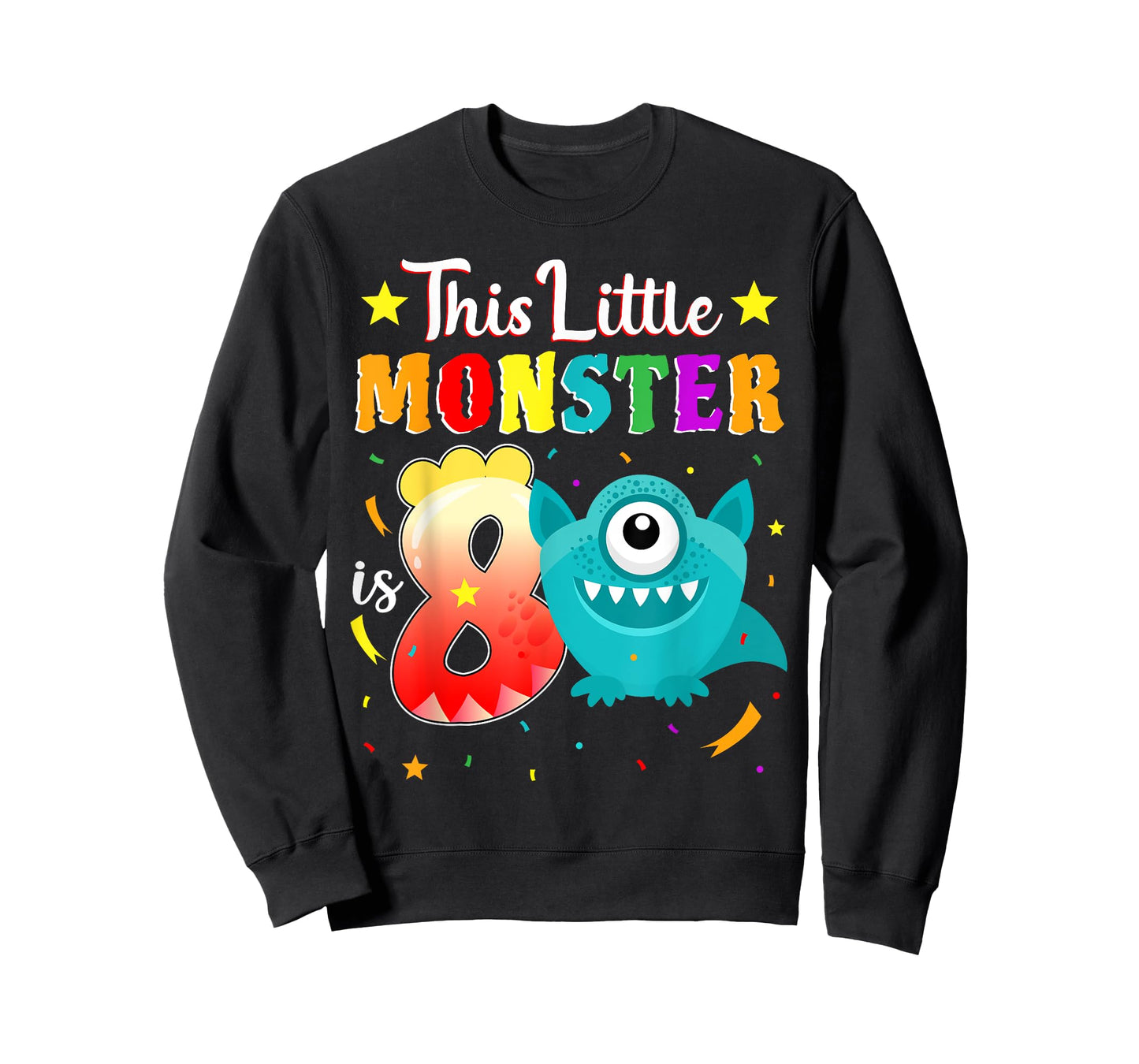 Little Monster 8th Birthday Party Monster 8 Years Old T-Shirt