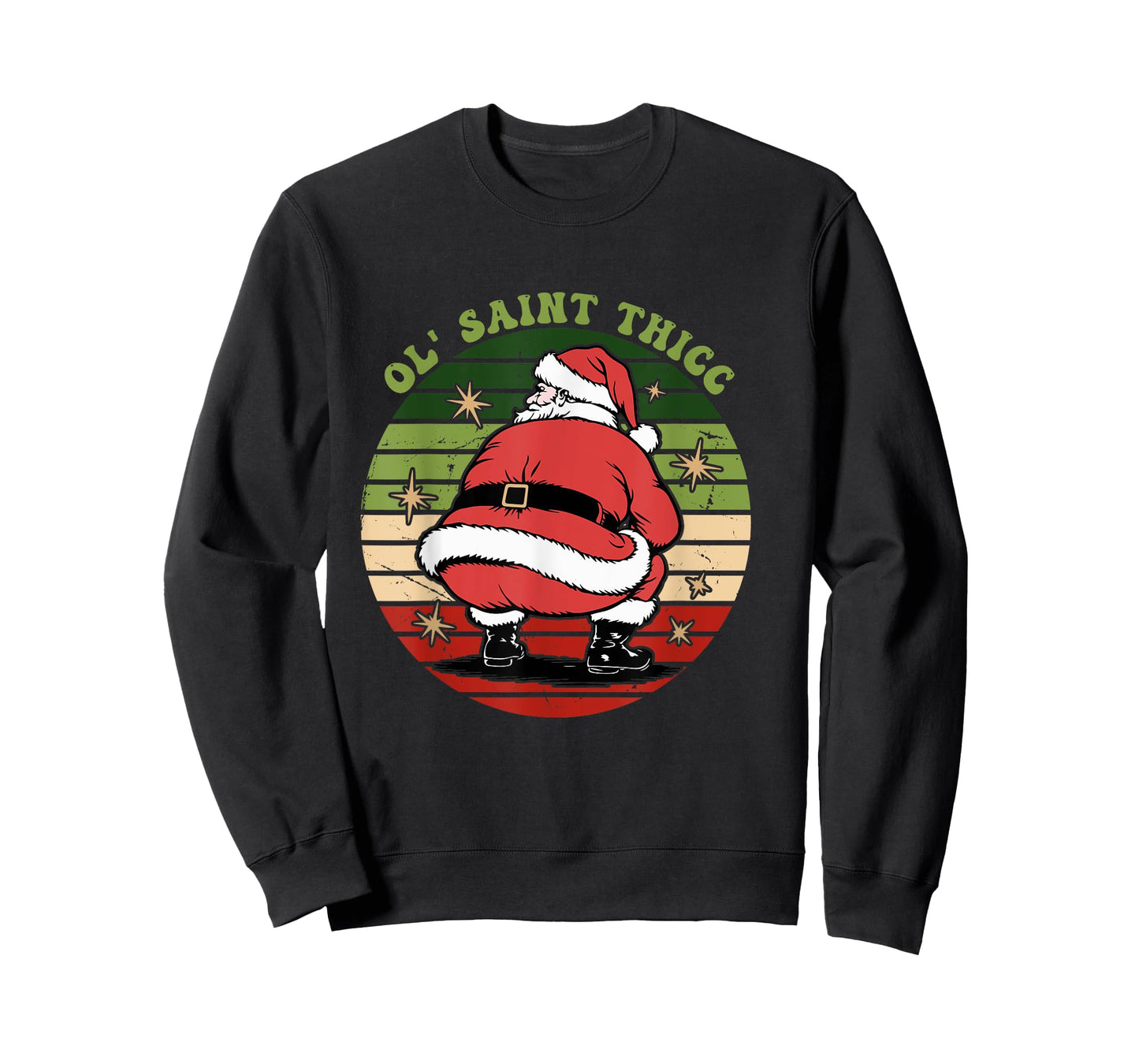 Ol' Saint Thicc Twerkin Santa Christmas Design T-Shirt