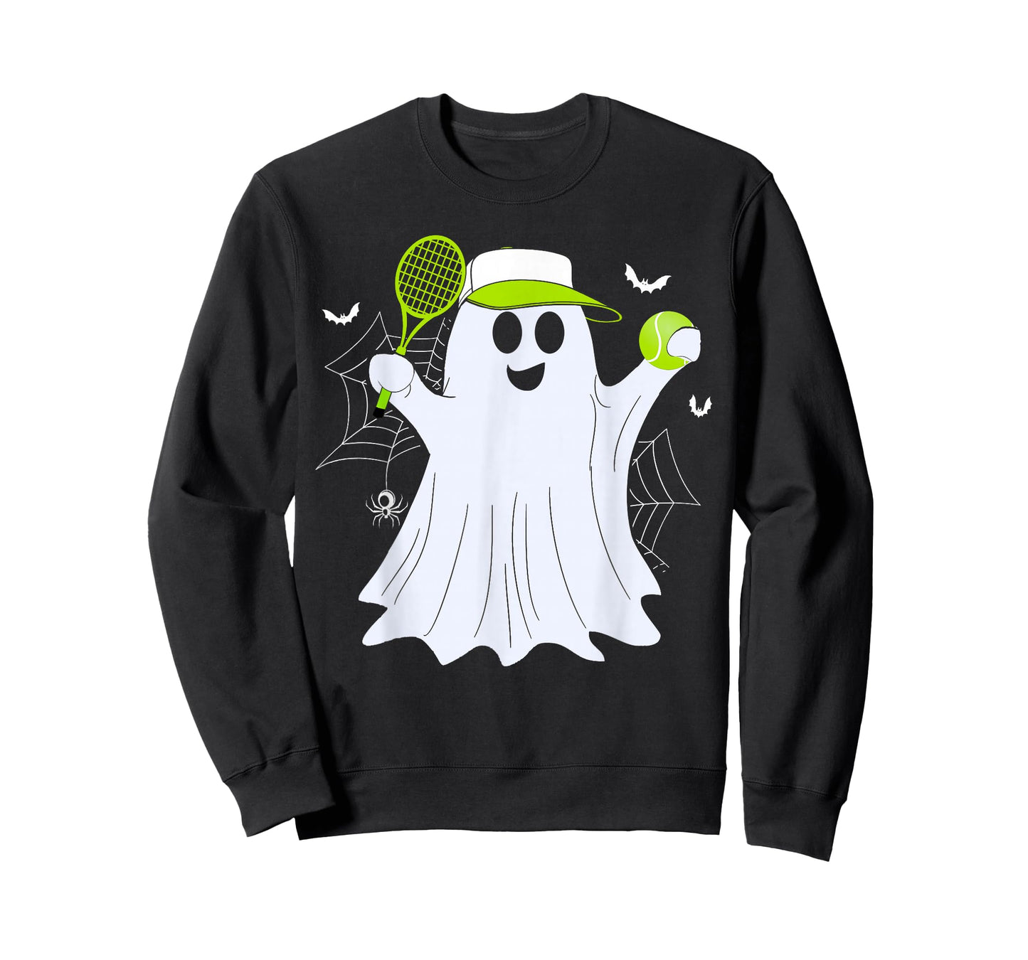Boo Ghost Playing Tennis Funny Halloween Tennis Costume T-Shirt