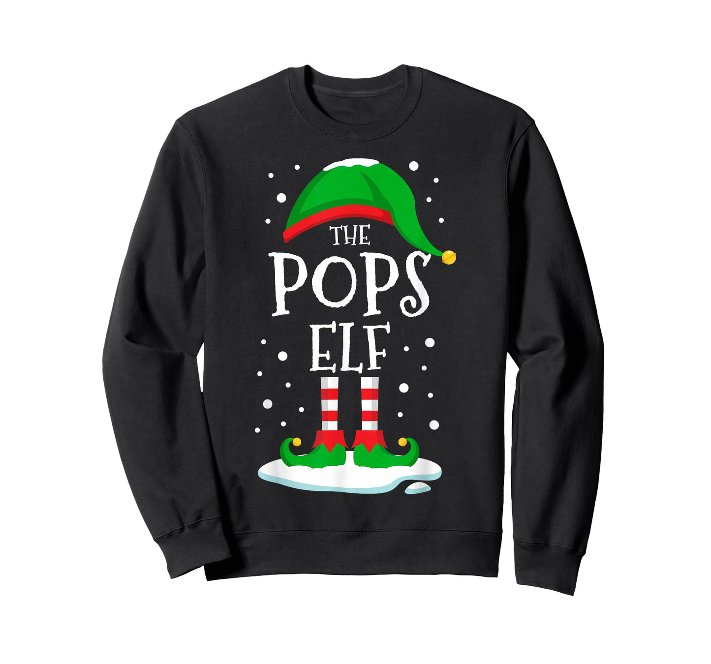 The Pops Elf Christmas Family Matching Xmas Grandpa Funny T-Shirt