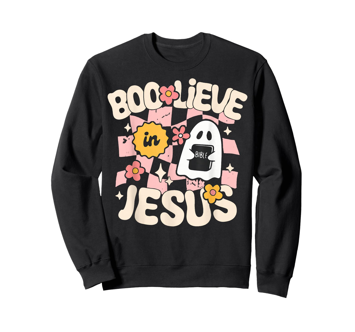 Boo Lieve in Jesus Funny Christian Halloween Cute Ghost T-Shirt