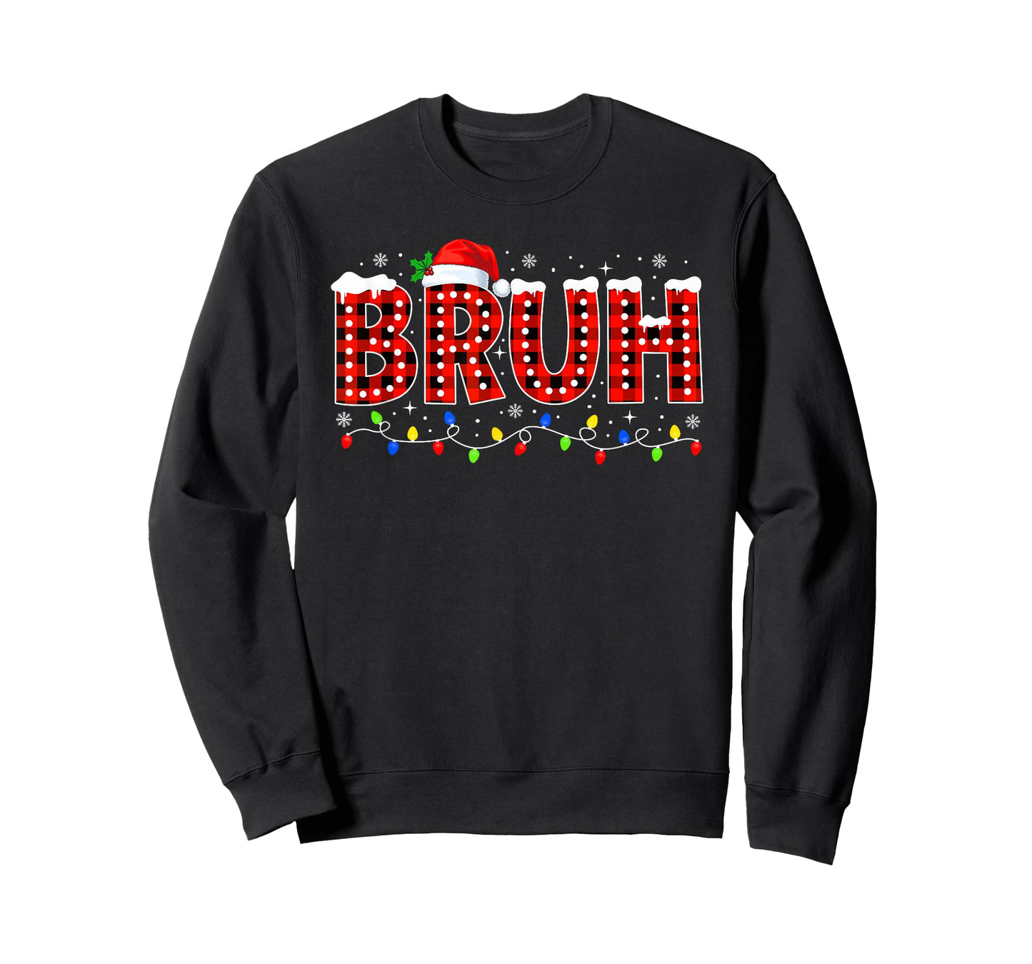 Bruh Christmas Boys Teens Kids Santa Hat Family Xmas Pajama T-Shirt