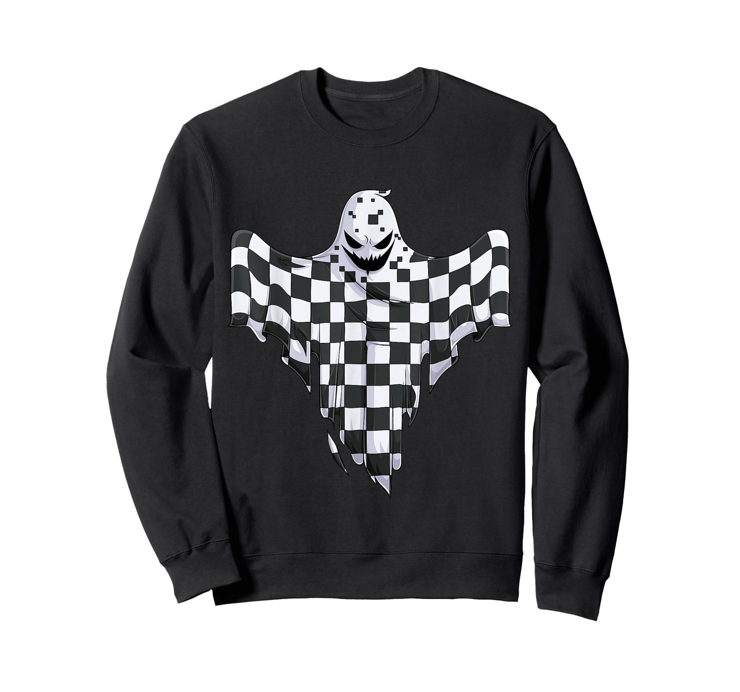 Ghost Halloween Kids Toddler Youth Race car Pit Crew T-Shirt