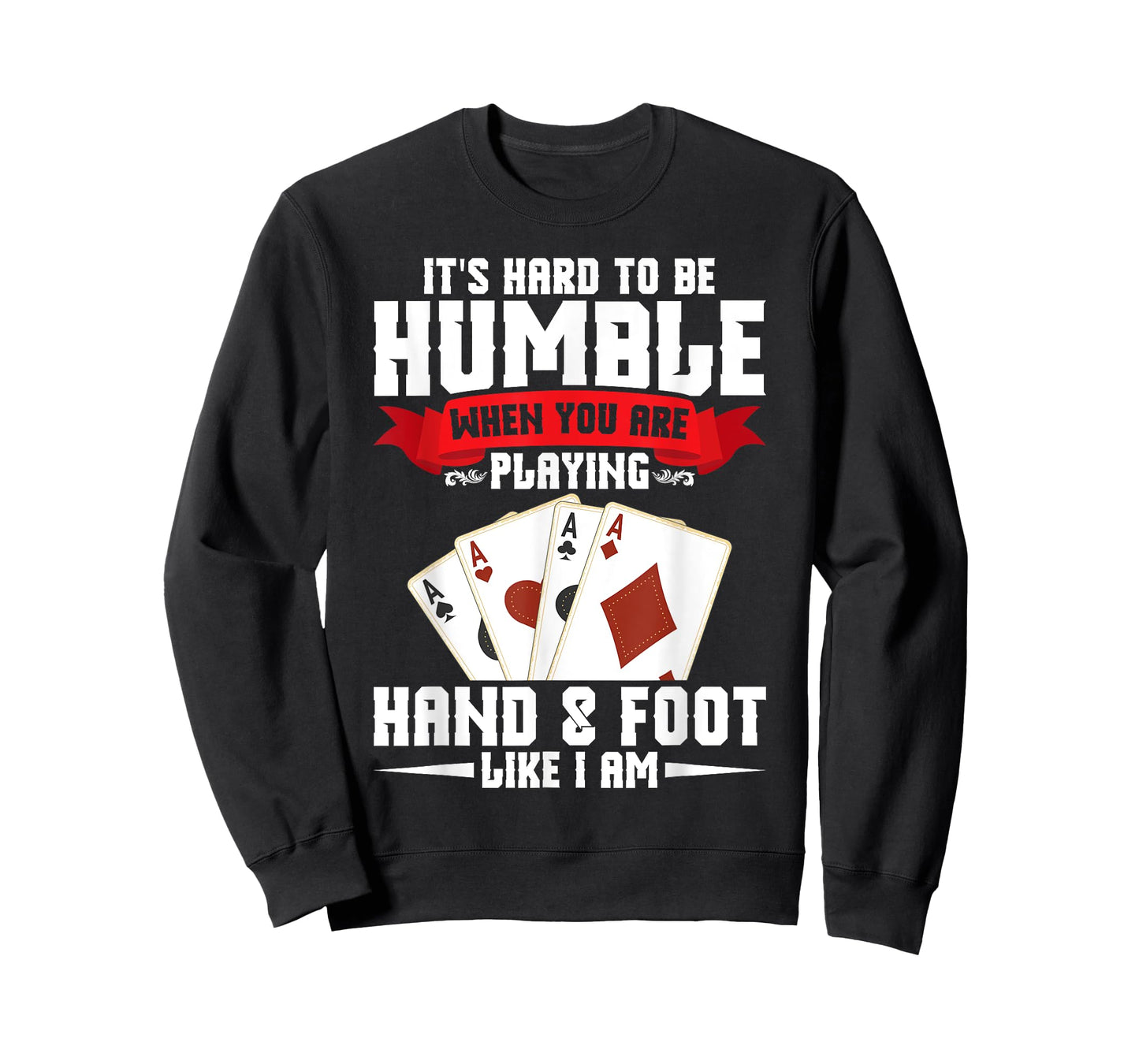 Hand and Foot Cards Set & Hand Foot Clothes Unisex-Adults, Unisex-Kids Black Small Modern Crew Collar Short Sleeve T-Shirt