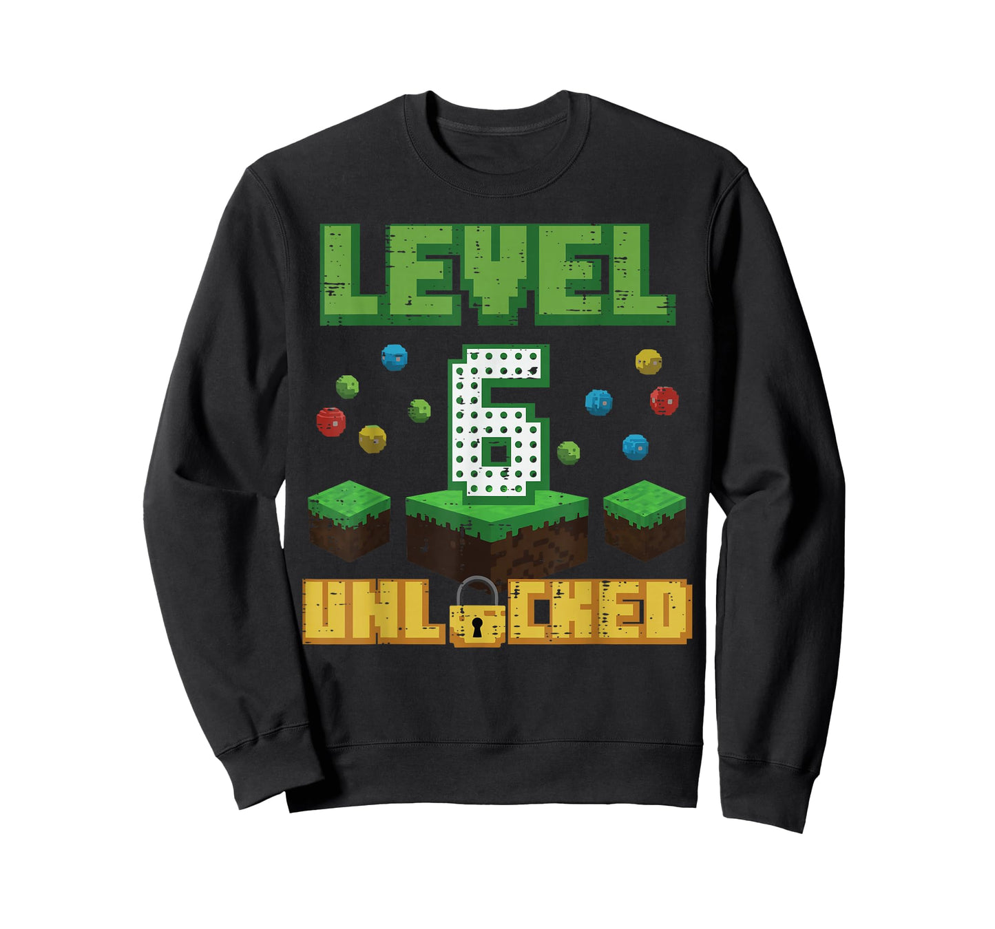 Level 6 Unlocked Pixel Gamer 6th Birthday Gaming Boys Kids T-Shirt