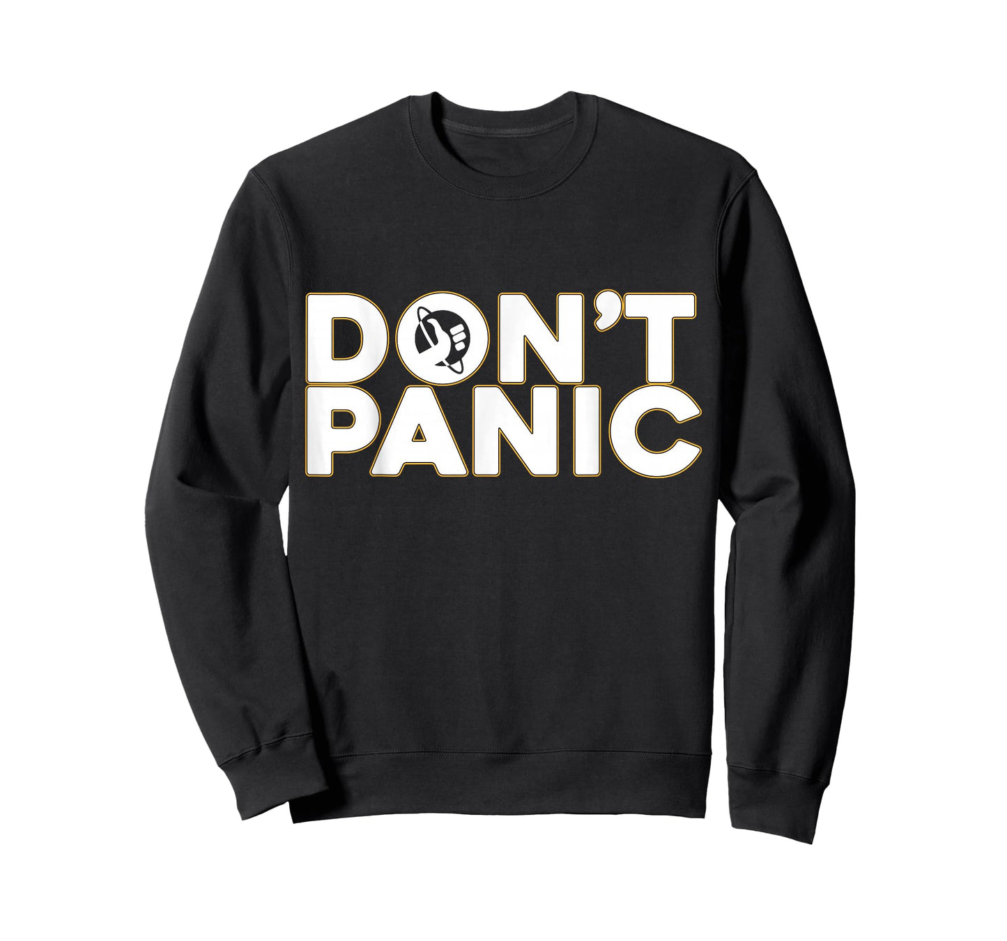 Don't Panic 42 Vintage Shirts Black Unisex-Adults T-Shirt Small Modern Casual T-Shirt