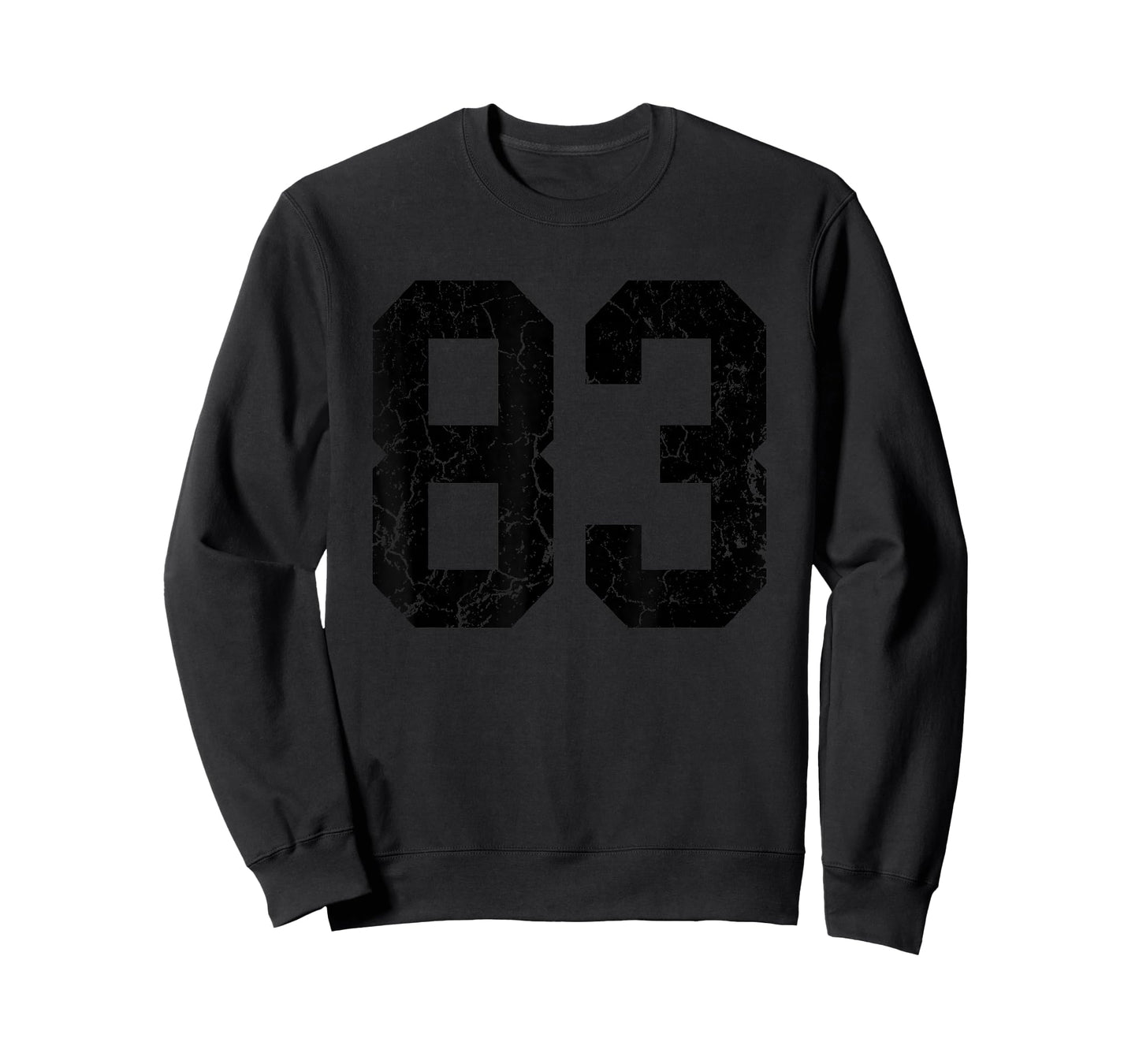Distressed Black Number 83 Jersey Player Uniform #83 Fan T-Shirt