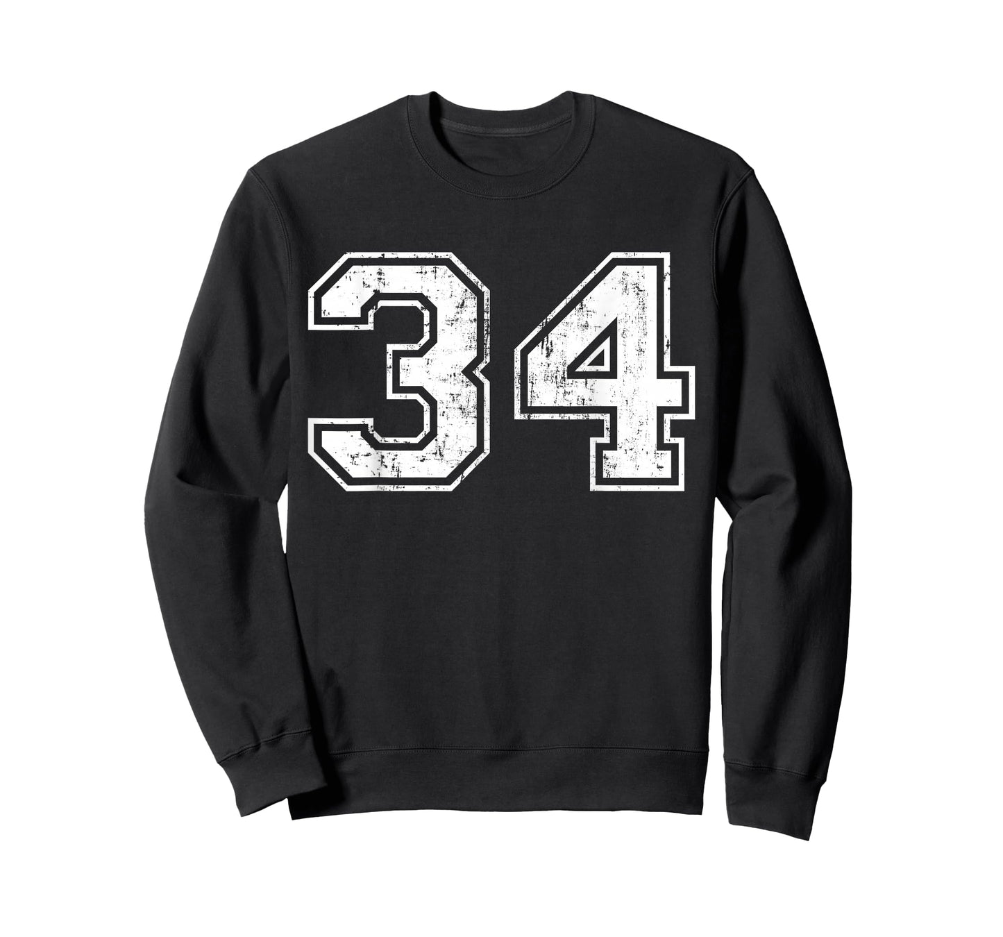 Number 34 Distressed Vintage Thirty Four Sport Team Practice T-Shirt