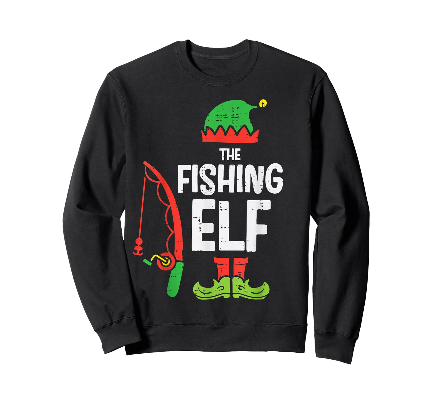 Christmas Fishing Elf Xmas Family Matching Men Boys Kids T-Shirt
