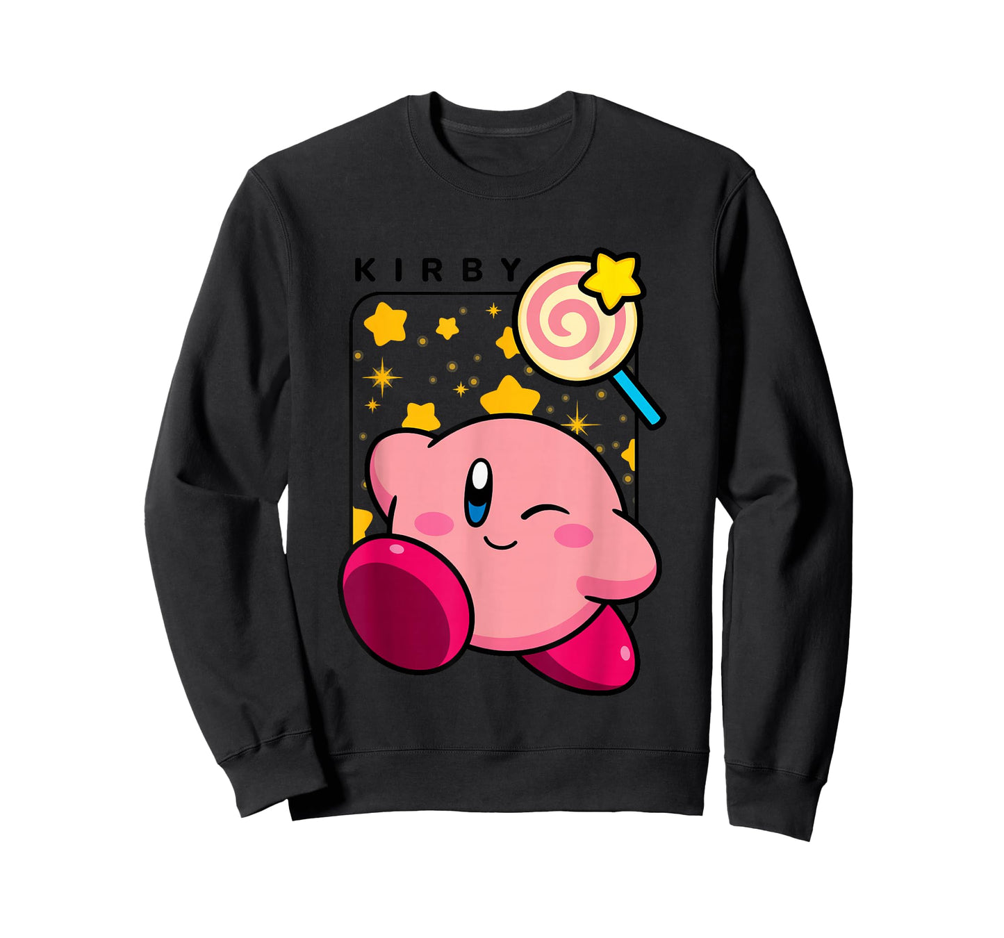Kirby Lollipop & Stars Big Cute Nintendo Portrait T-Shirt
