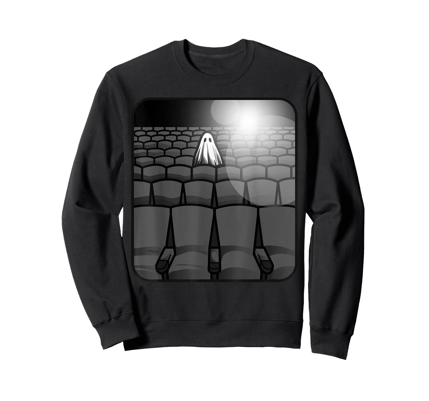 Sheet Ghost Haunted Movie Theater Sad Spooky Theatre Movies T-Shirt