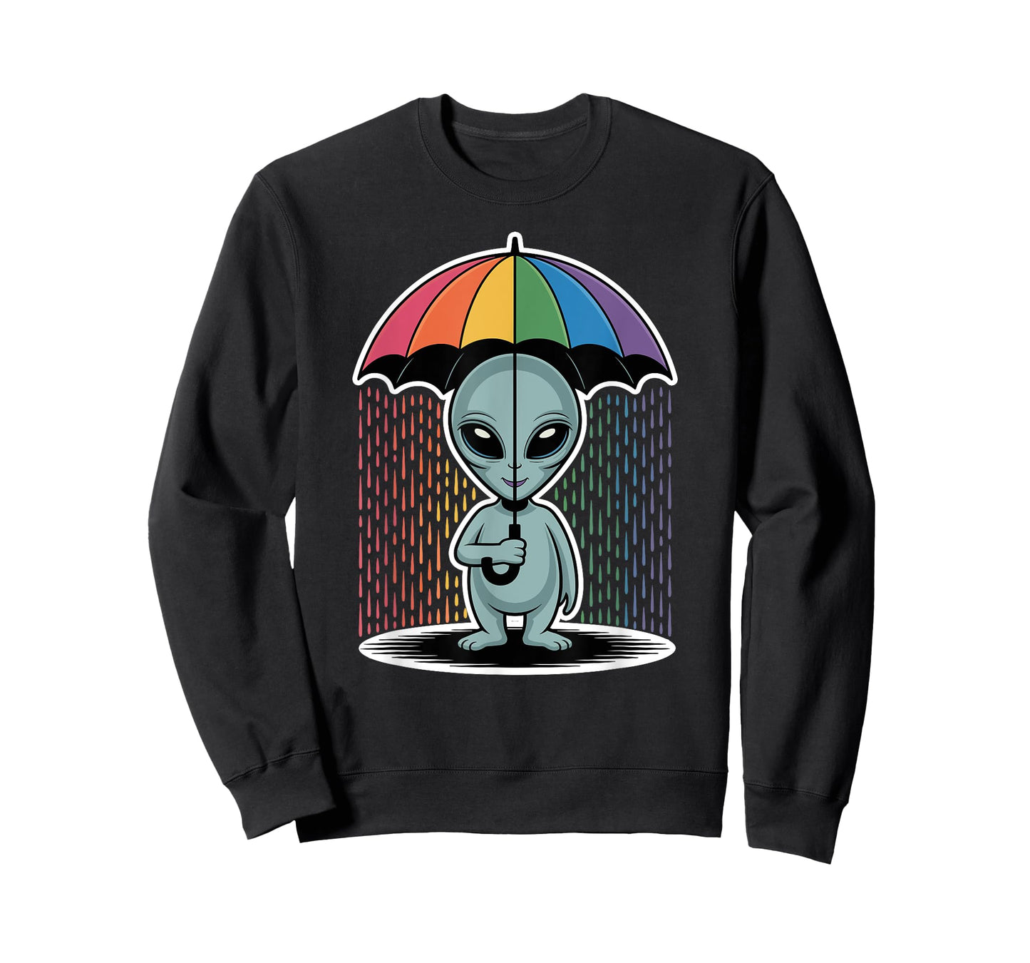 Alien LGBT Gay Pride Rainbow Flag Umbrella UFO Lover T-Shirt