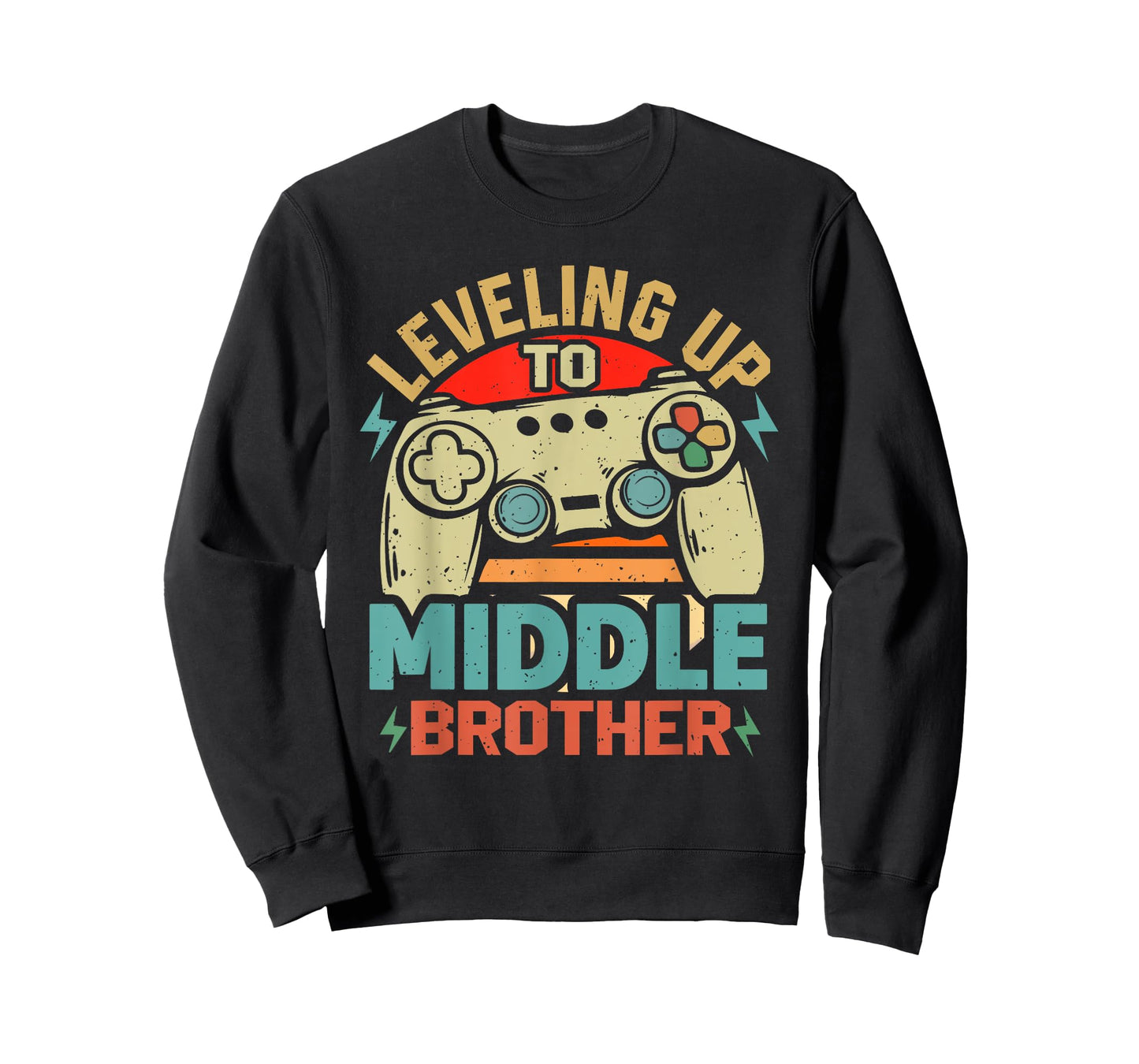 Leveling Up To Middle Brother Funny Gamer Gaming T-Shirt