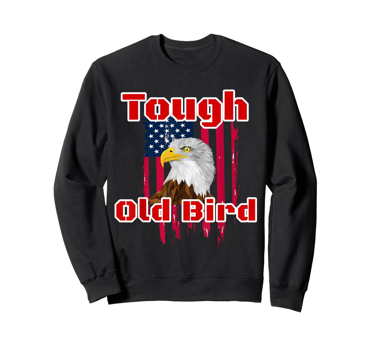Tough Old Bird Bald Eagle American Flag Design T-Shirt