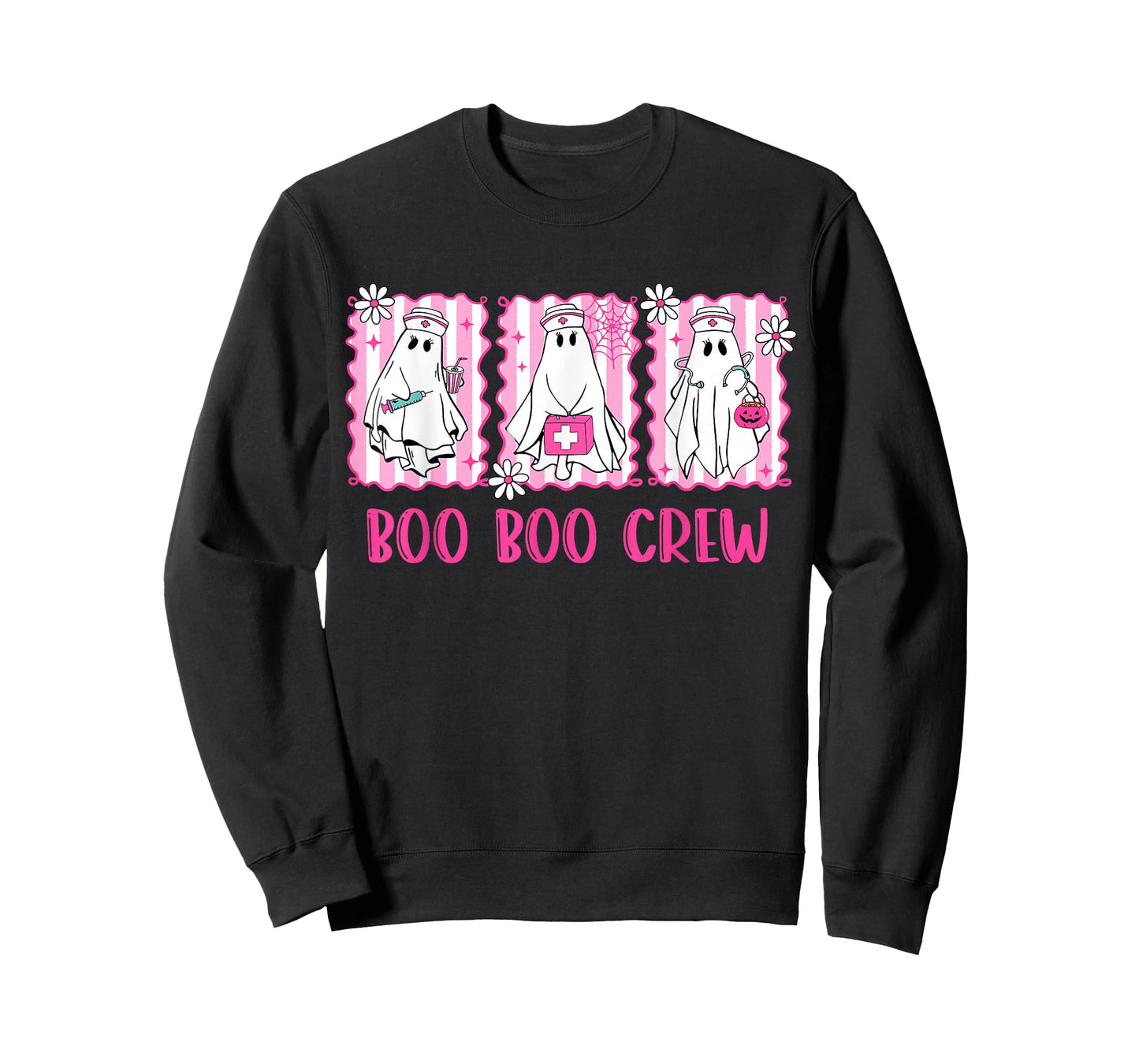 Preppy Boo Crew Night Shift Nurse Ghost Halloween Nursing T-Shirt