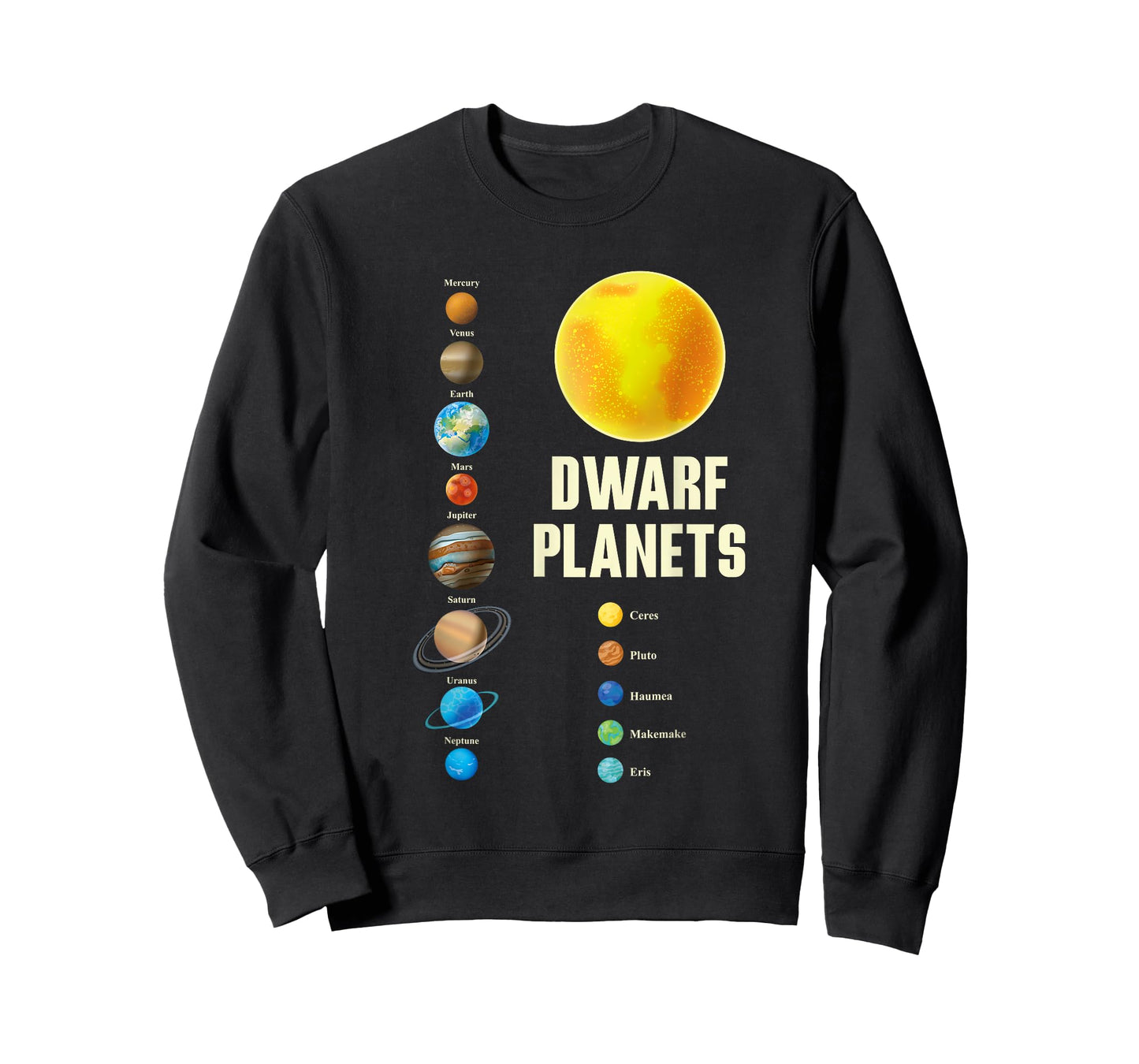 Solar-System Kids and Adults Dwarf Planets Graphic T-Shirt