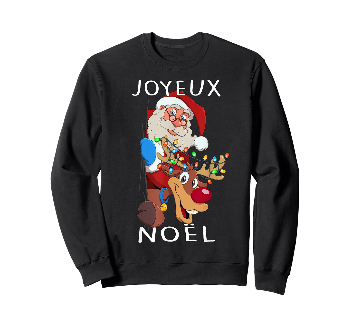 Santa Claus Reindeer Joyeux Noël Men Women Family T-Shirt