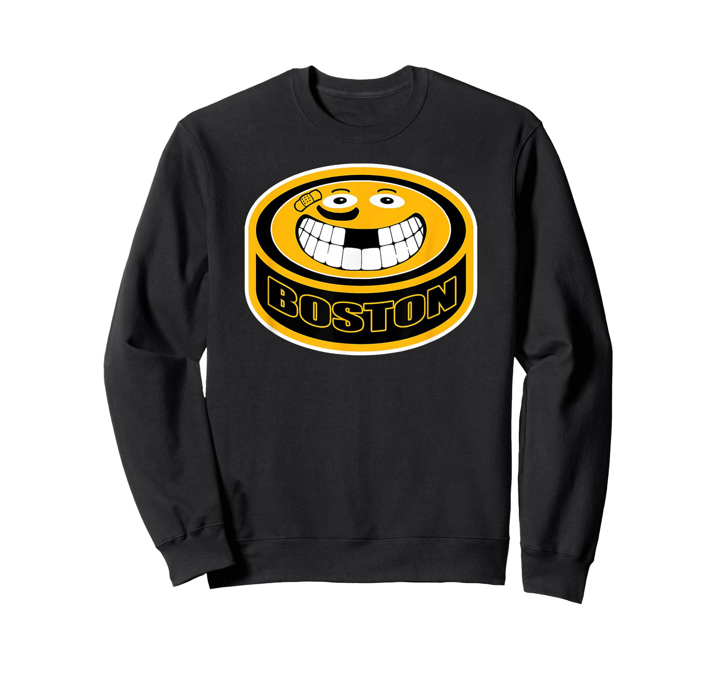 Hockey Boston Mass. Funny Kid Adult Puck Smile Face Gift T-Shirt