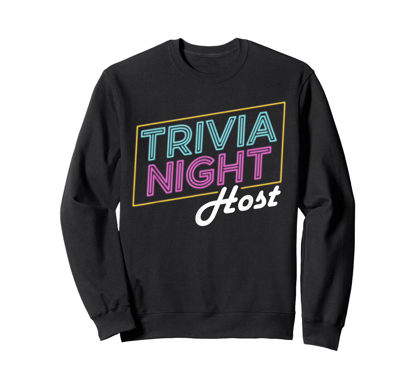 Board Game Apparel Trivia Night Host T-Shirt - Unisex Adults - Black - Short Sleeve - Letter Print - Crew Neck - Casual - Retro Trivia Host T-Shirt
