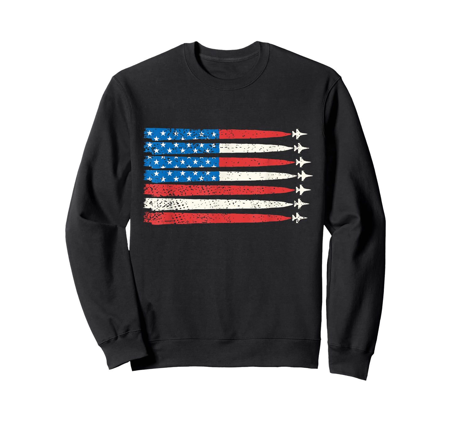 Fighter Jets American USA Flag 4th of July Patriotic Men Tee T-Shirt