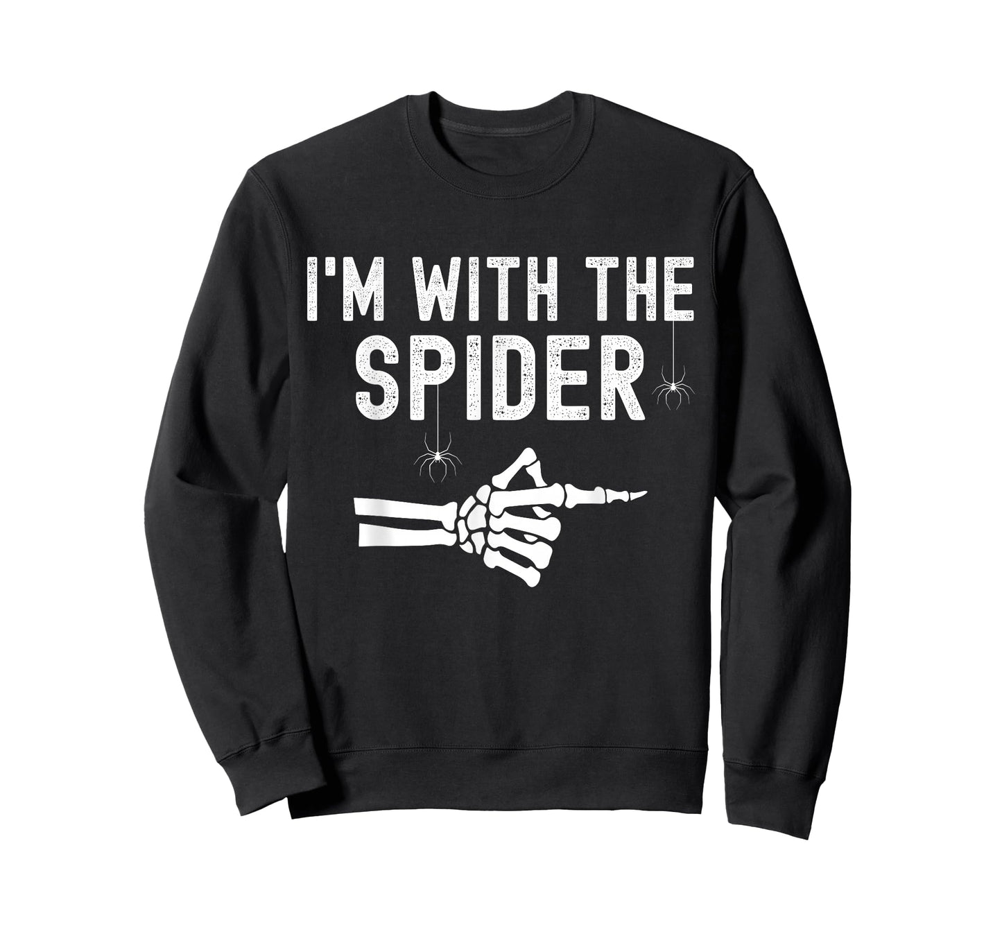 I'm With Spider Funny Skeleton Halloween Couples Matching T-Shirt