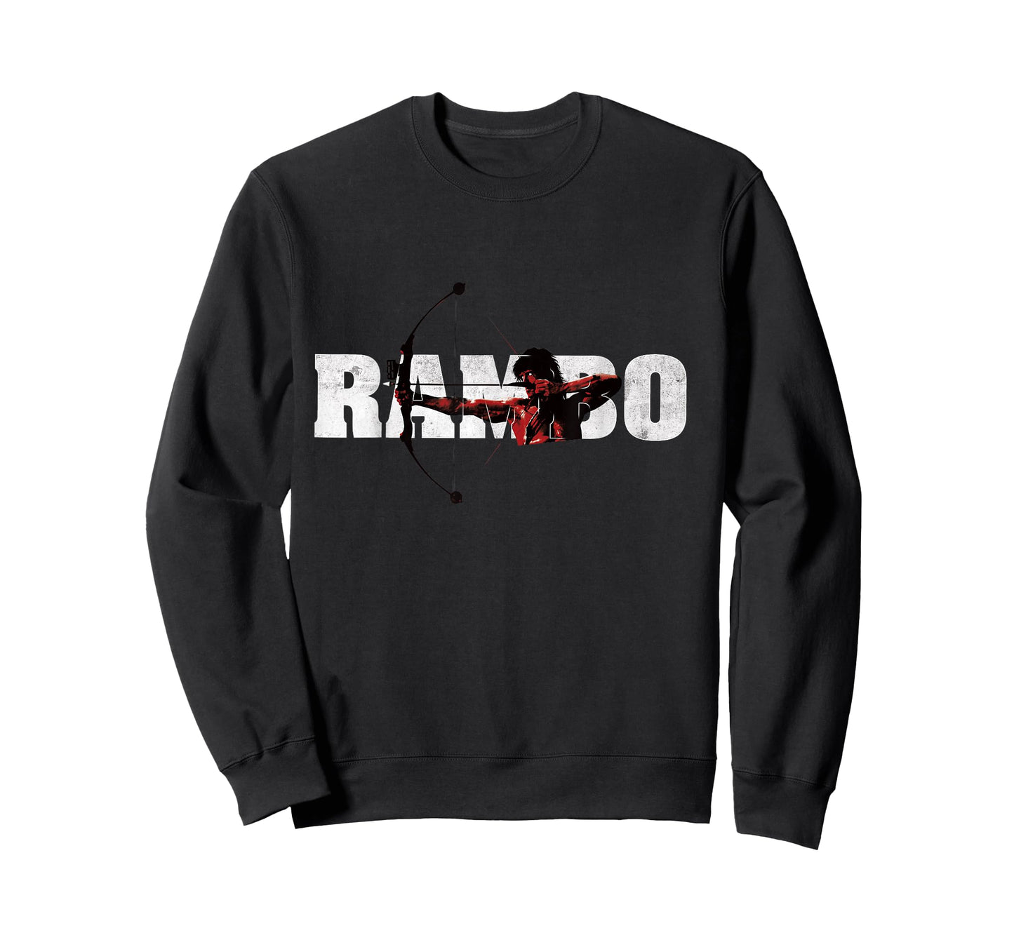 Rambo T-Shirt, Men's Unisex Grey Short Sleeve Modern Crew Neck Classic Fit Bow T-Shirt