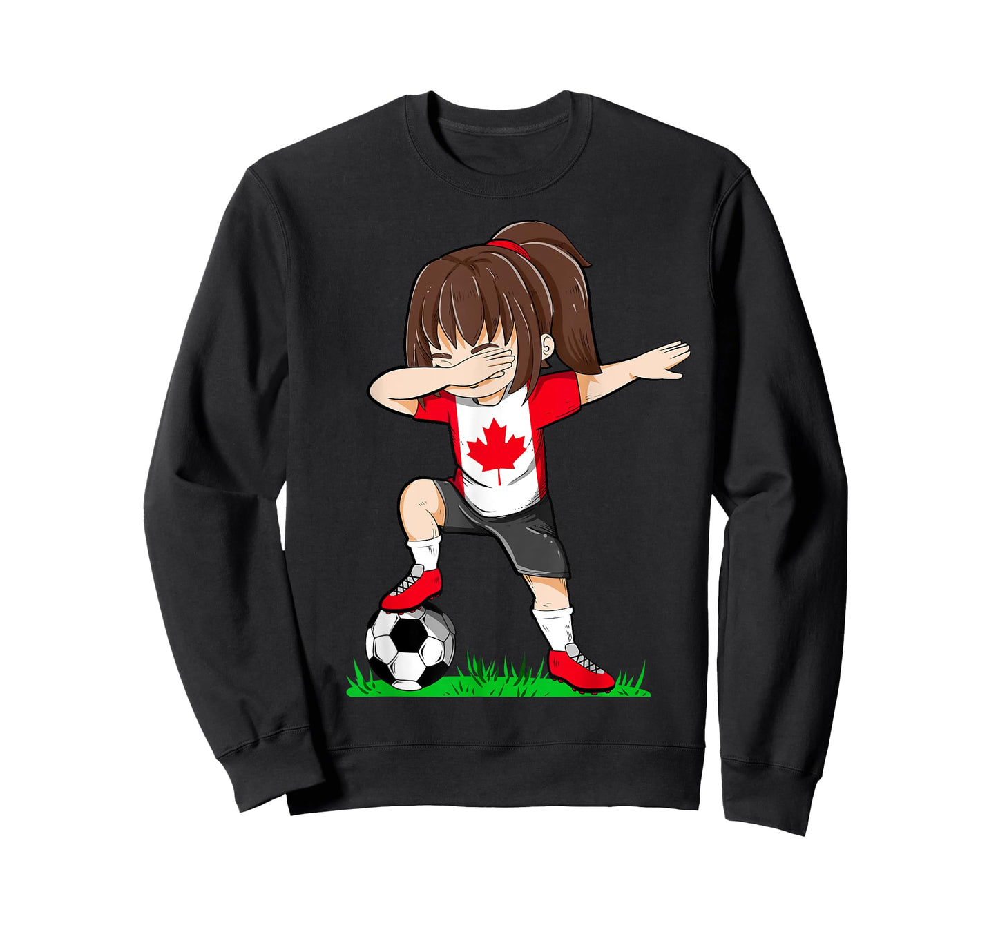 Soccer Canada Jersey Shirt Canadian Flag Football Girls Dab T-Shirt
