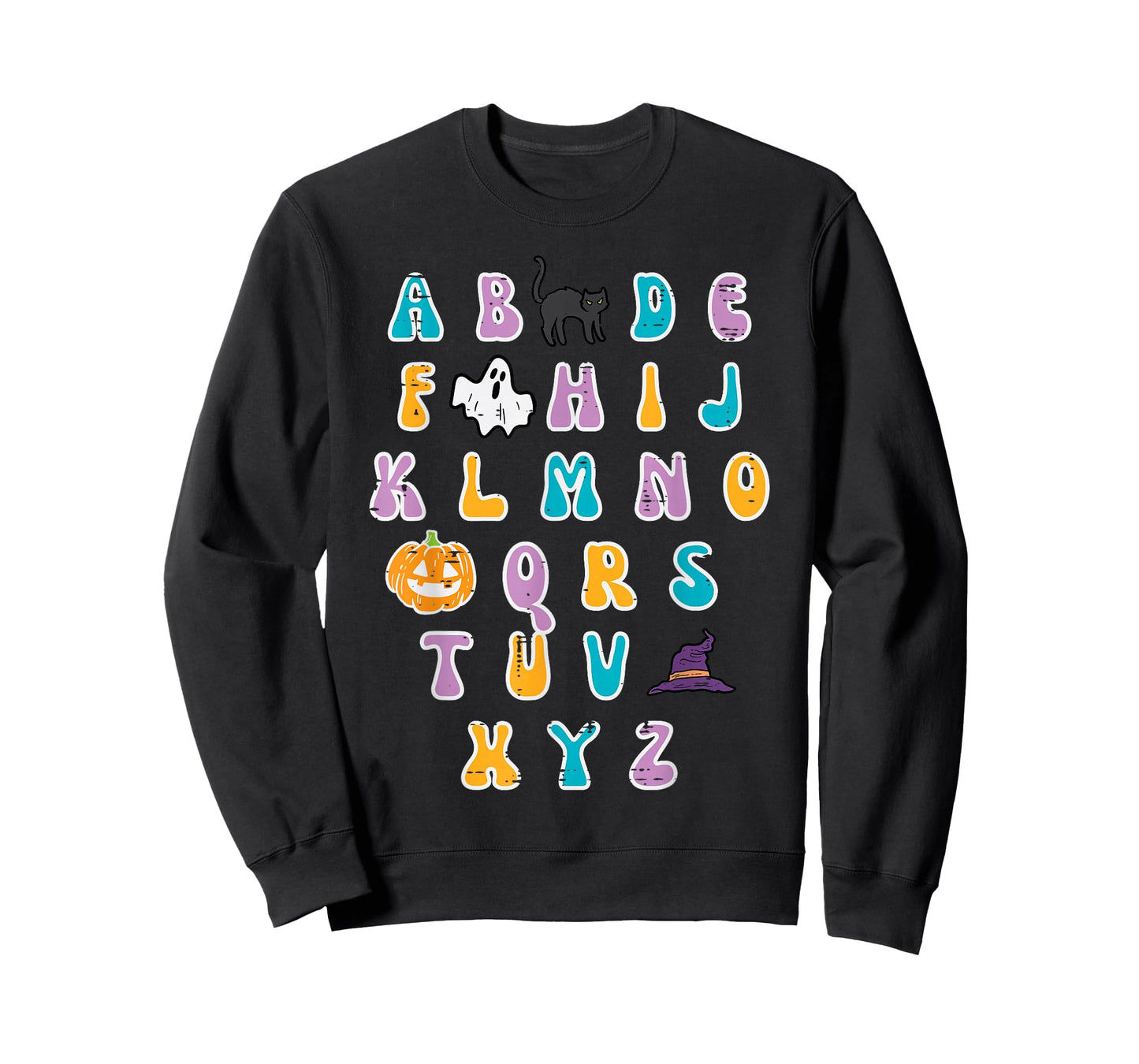 Halloween ABC Alphabet Cute Costume Teacher Women Girls Kids T-Shirt