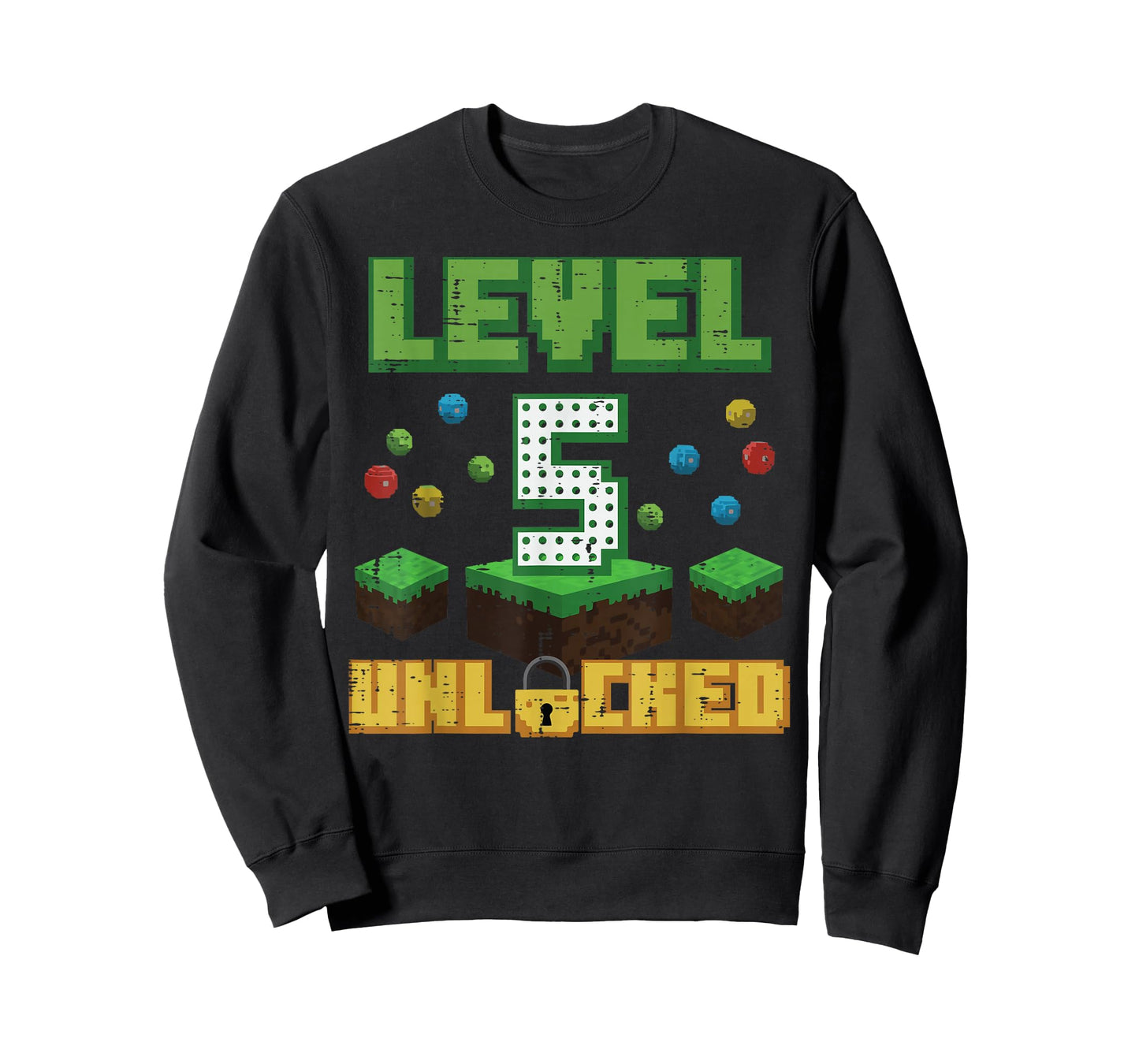 Level 5 Unlocked Pixel Gamer 5th Birthday Gaming Boys Kids T-Shirt